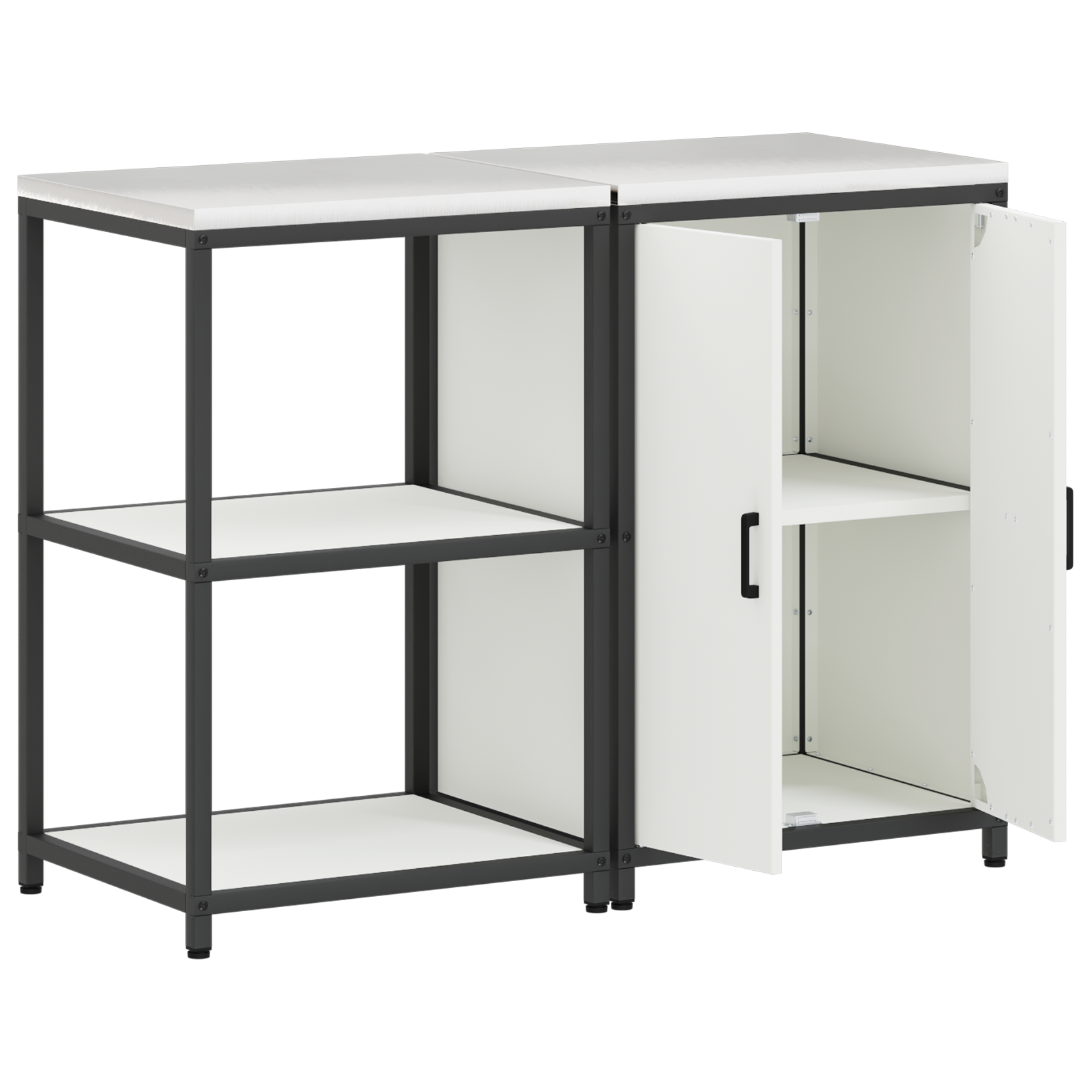 Set de depozitare pentru bucătărie 2 pcs Alb 120 x 50 x 92 cm GartenMobel Dekor