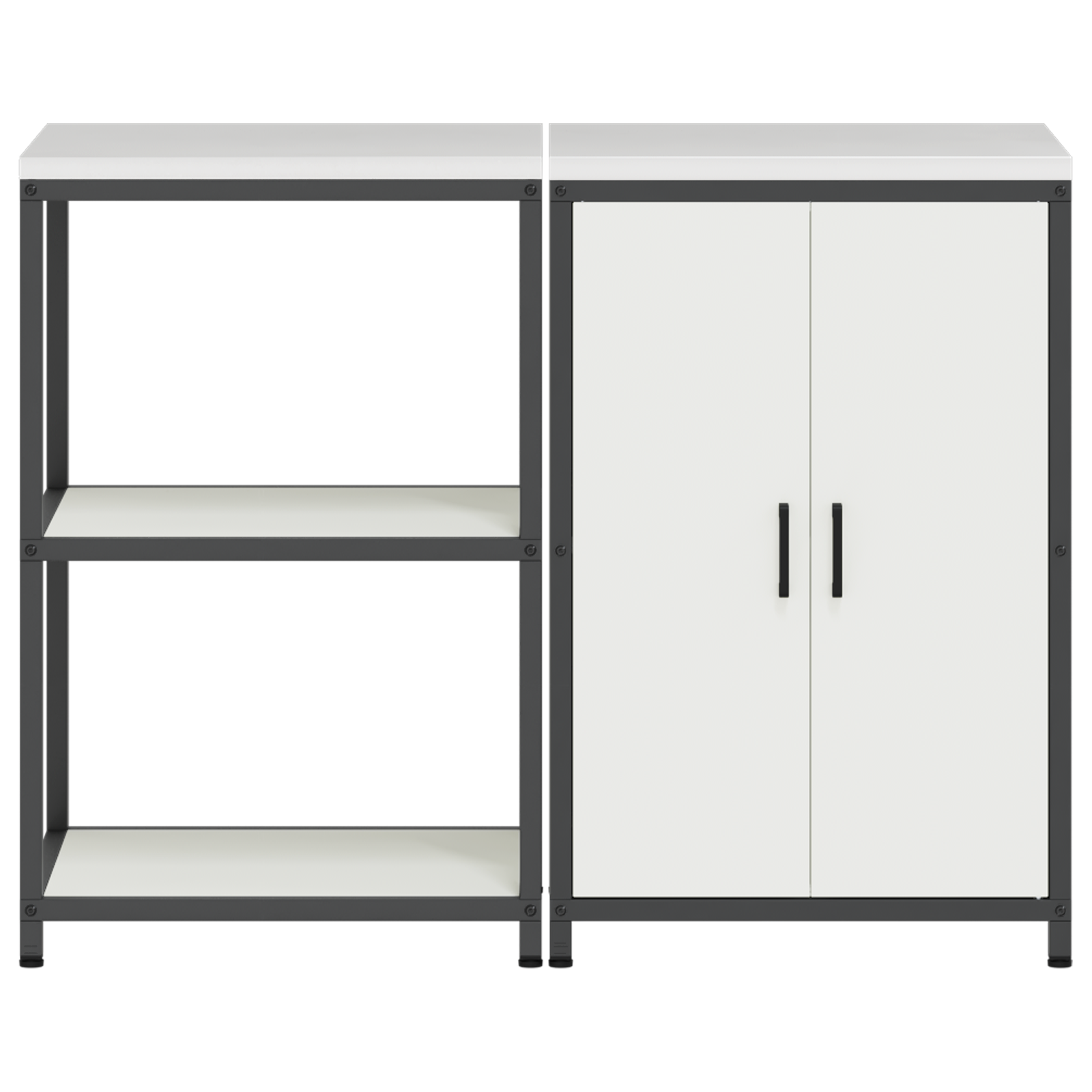 Set de depozitare pentru bucătărie 2 pcs Alb 120 x 50 x 92 cm GartenMobel Dekor