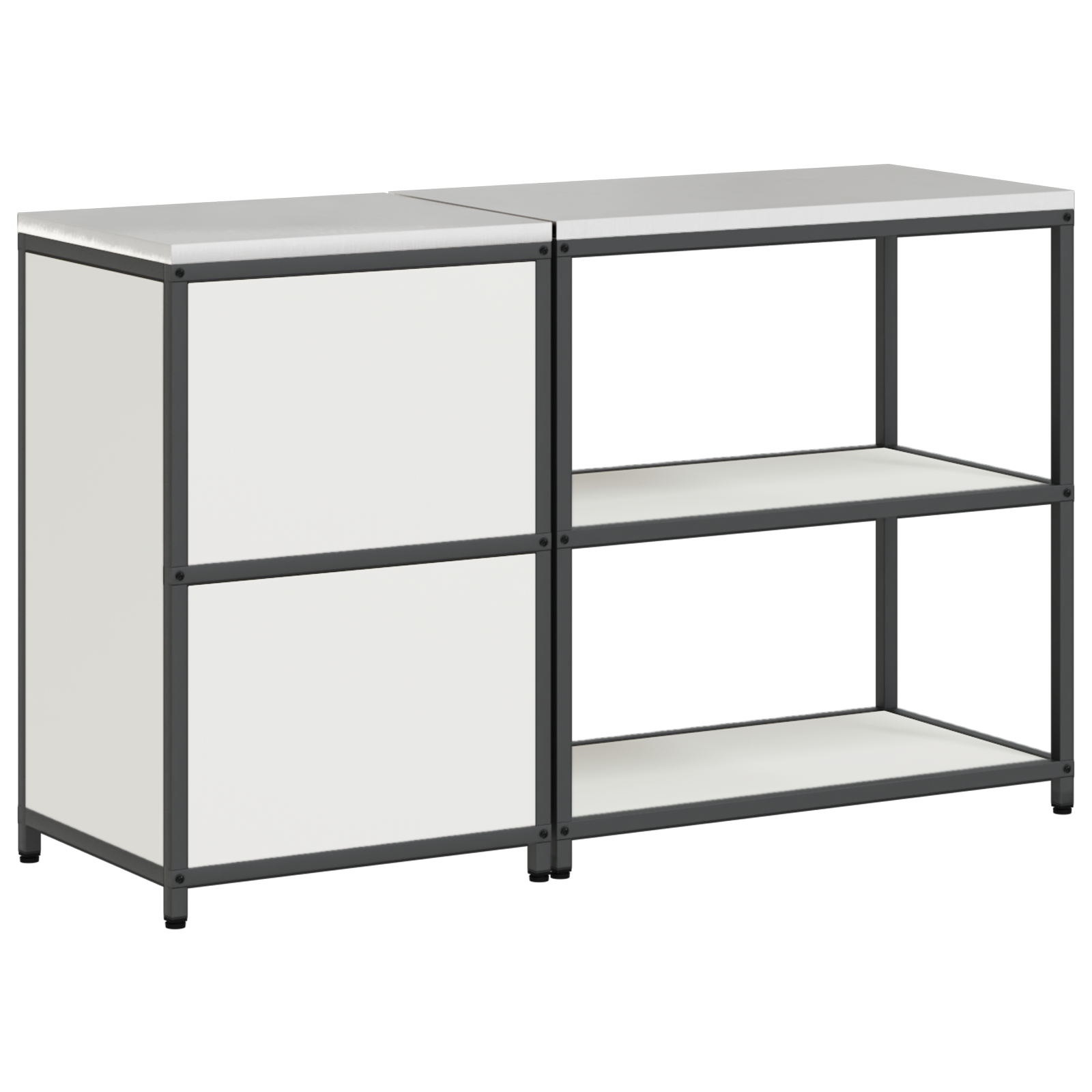 Set de depozitare pentru bucătărie 2 pcs Alb 150 x 50 x 92 cm GartenMobel Dekor