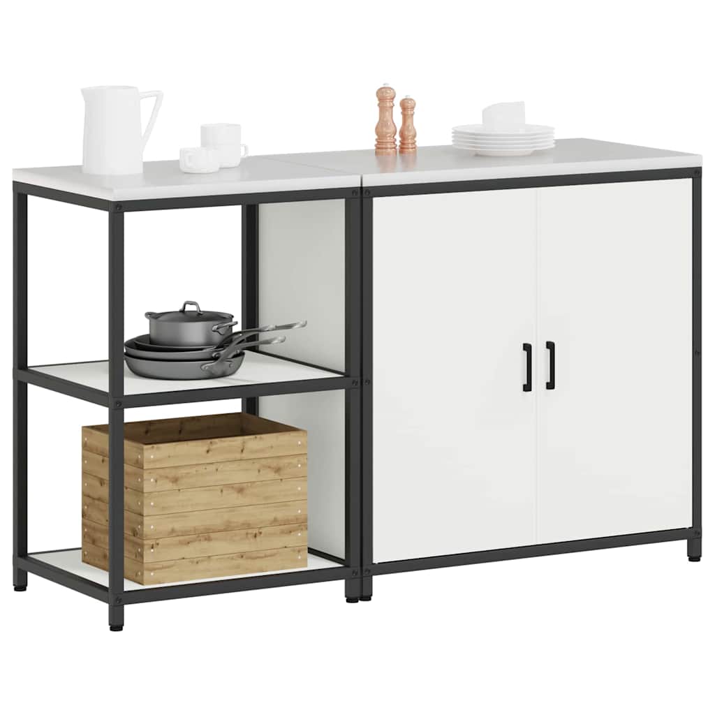 Set de depozitare pentru bucătărie 2 pcs Alb 150 x 50 x 92 cm GartenMobel Dekor