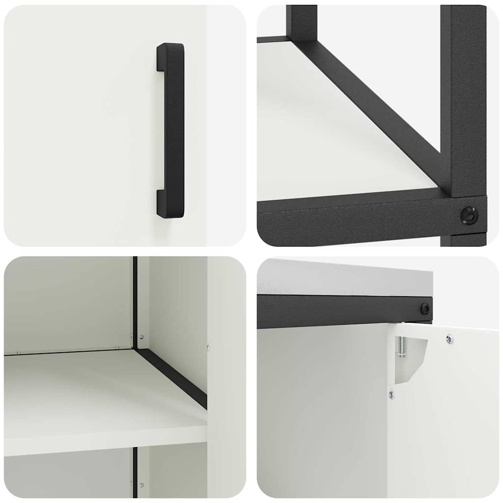 Set de depozitare pentru bucătărie 2 pcs Alb 150 x 50 x 92 cm GartenMobel Dekor