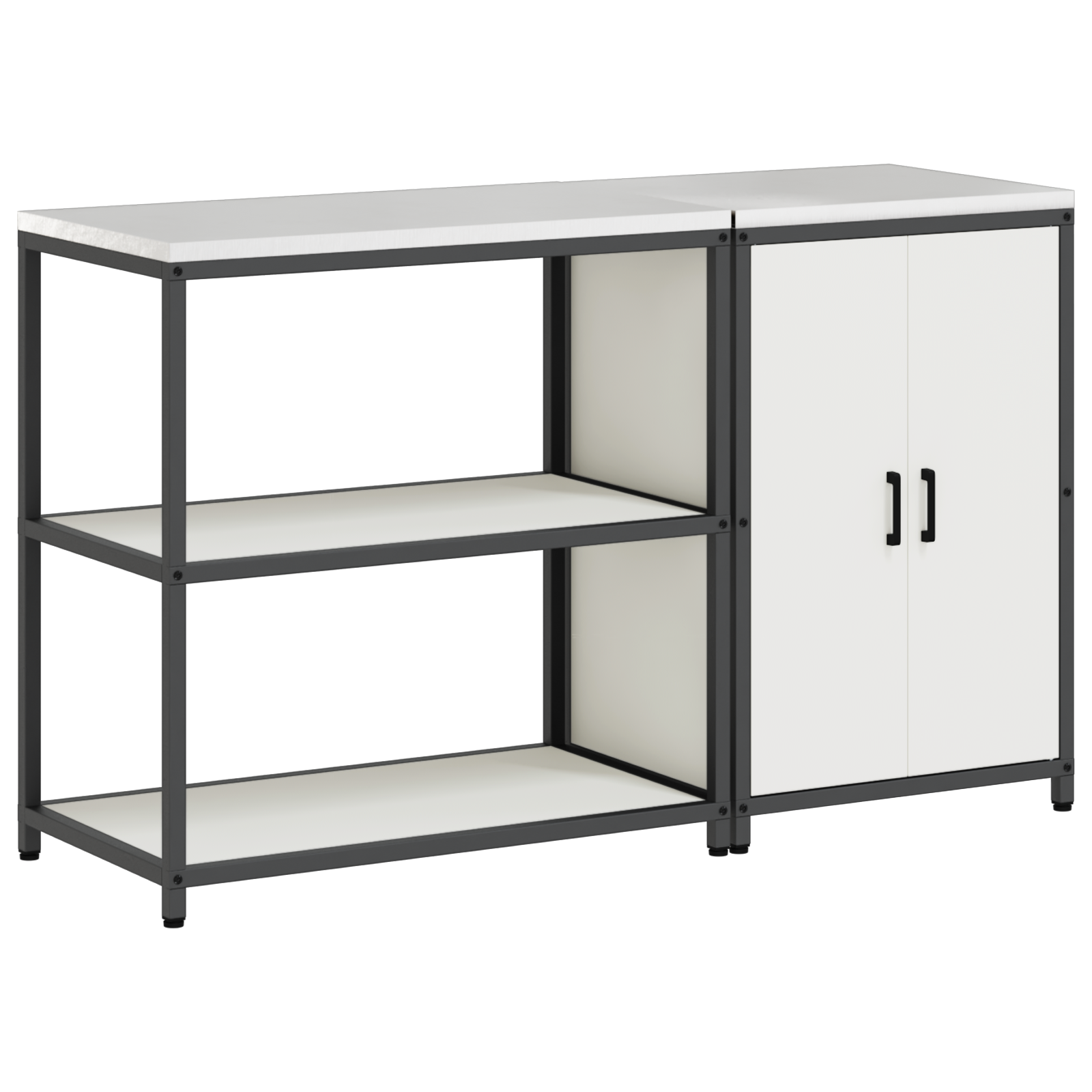 Set de depozitare pentru bucătărie 2 pcs Alb 150 x 50 x 92 cm GartenMobel Dekor