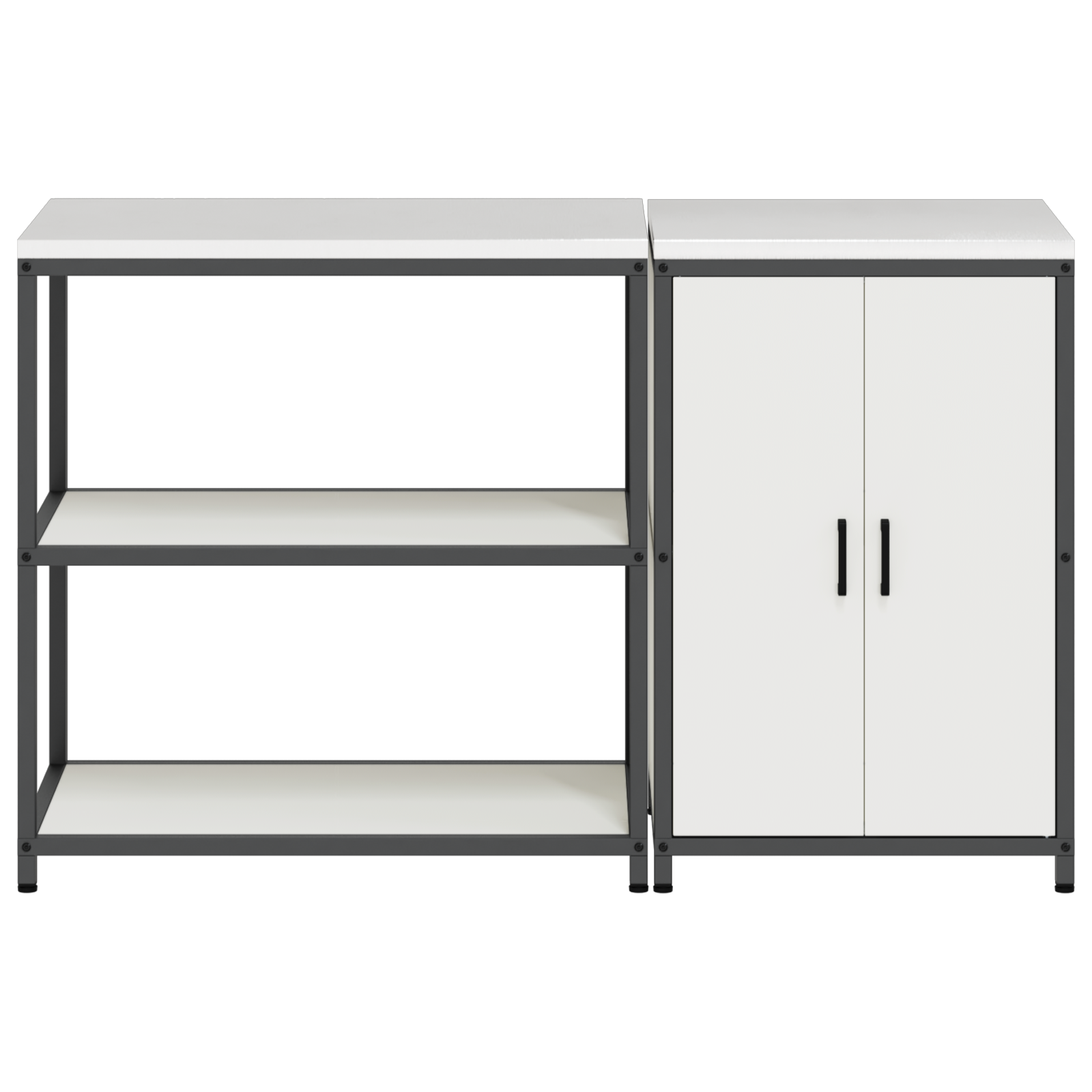 Set de depozitare pentru bucătărie 2 pcs Alb 150 x 50 x 92 cm GartenMobel Dekor