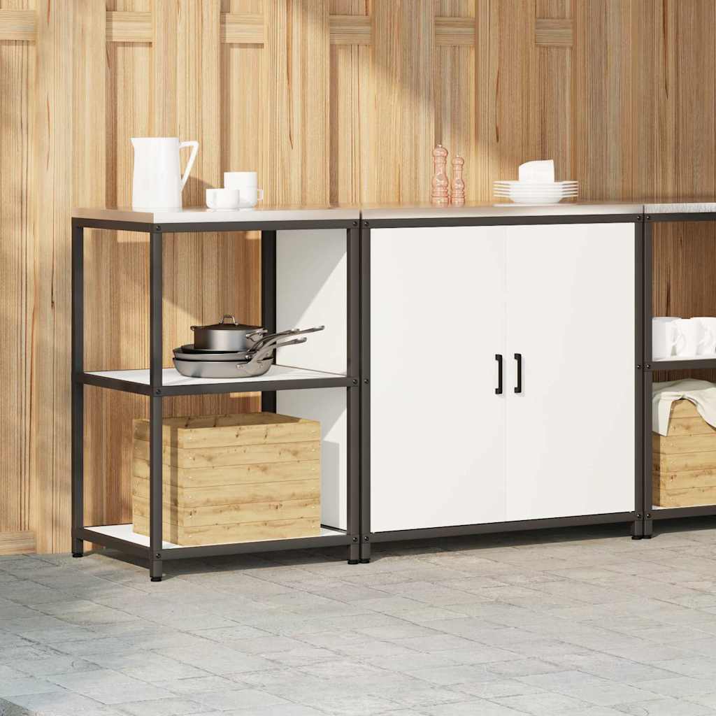 Set de depozitare pentru bucătărie 2 pcs Alb 150 x 50 x 92 cm GartenMobel Dekor