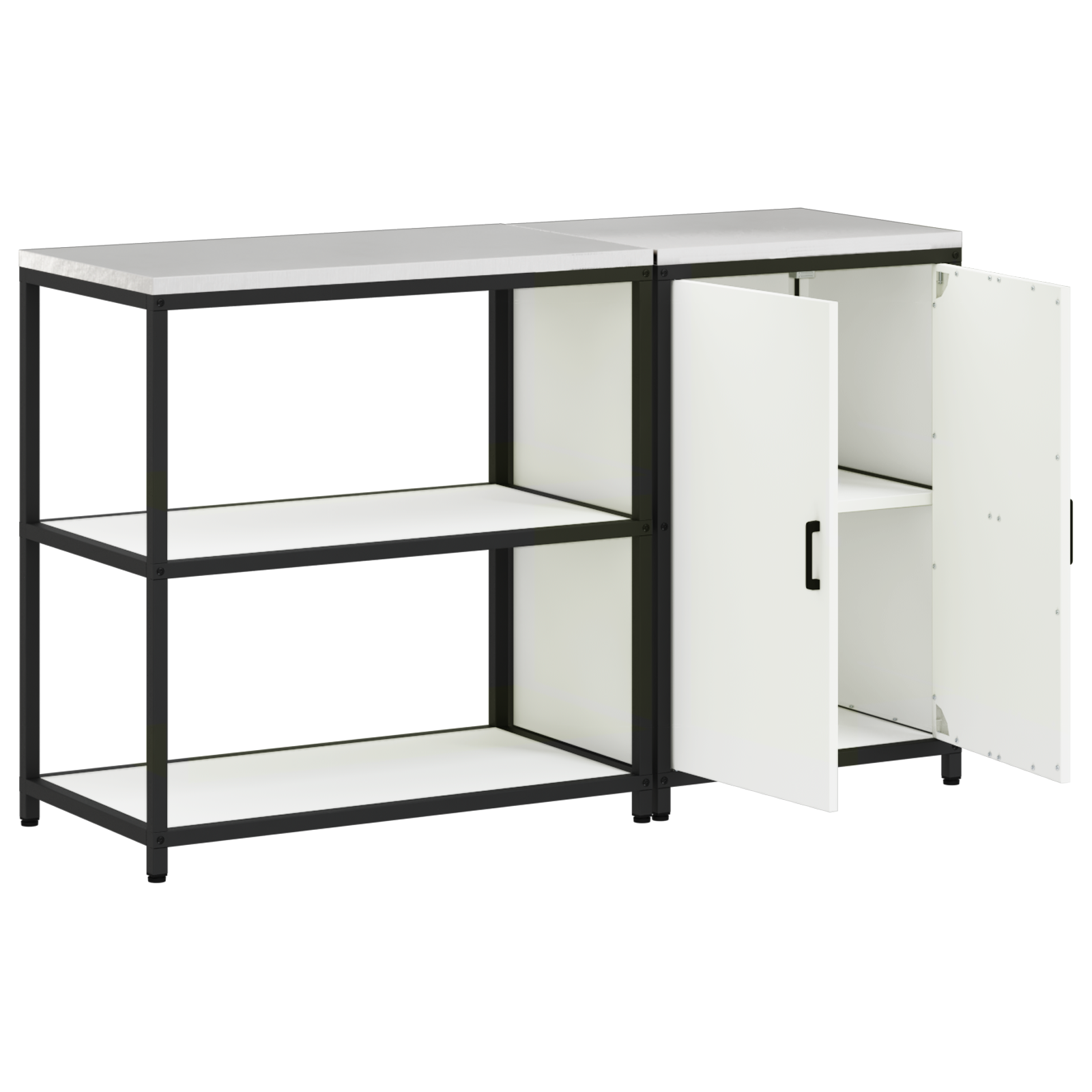 Set de depozitare pentru bucătărie 2 pcs Alb 150 x 50 x 92 cm GartenMobel Dekor