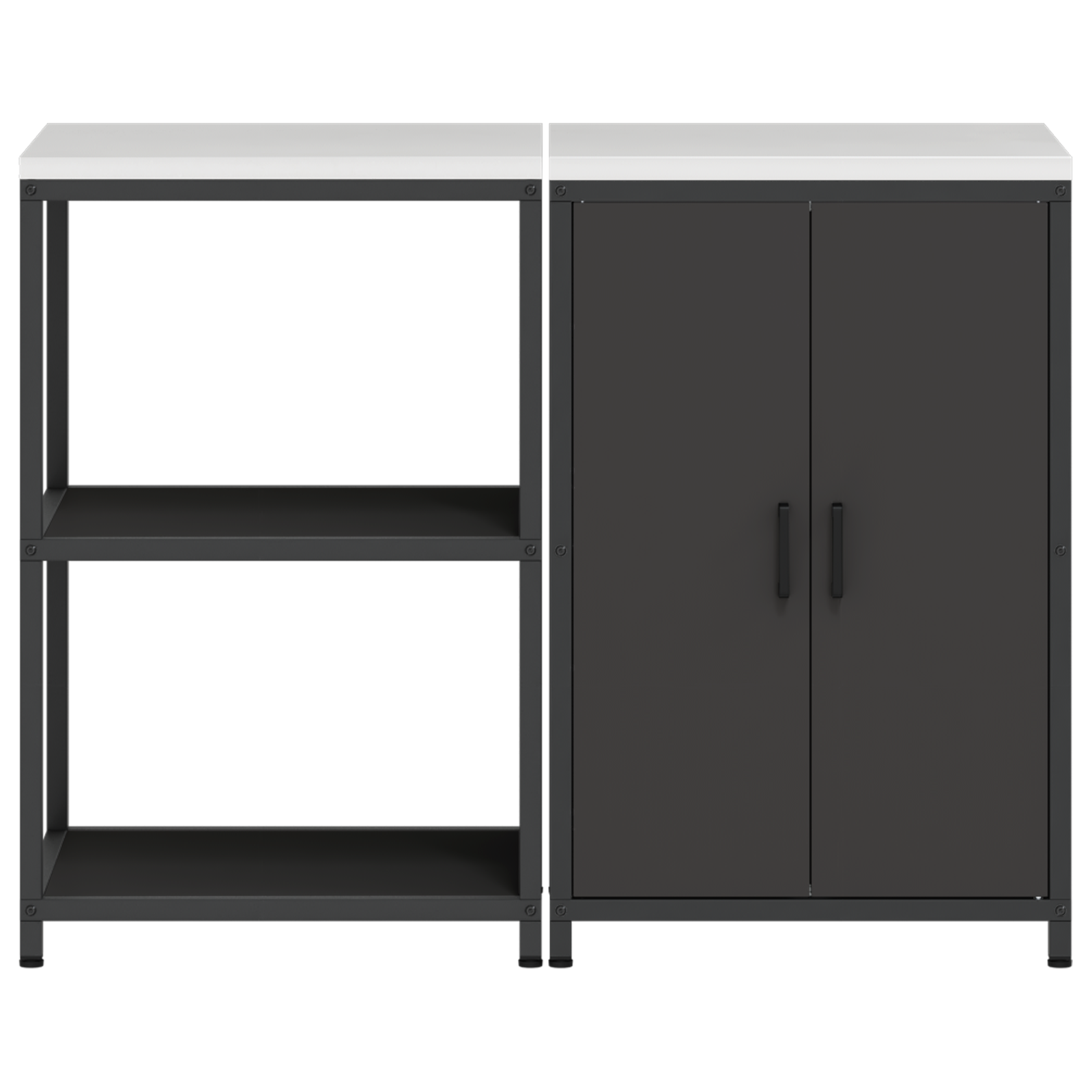 Set de depozitare pentru bucătărie 2 pcs Negru 120 x 50 x 92 cm GartenMobel Dekor