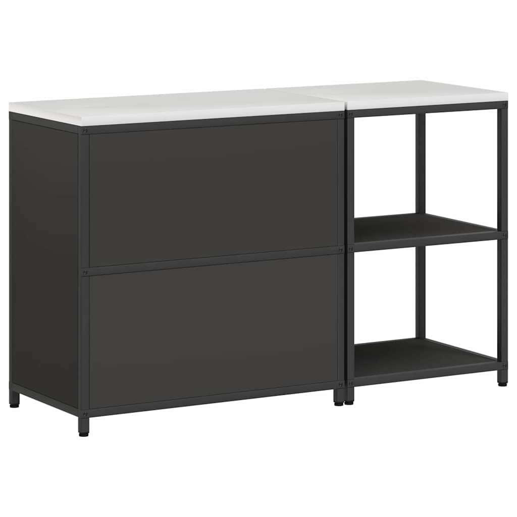 Set de depozitare pentru bucătărie 2 pcs Negru 150 x 50 x 92 cm GartenMobel Dekor