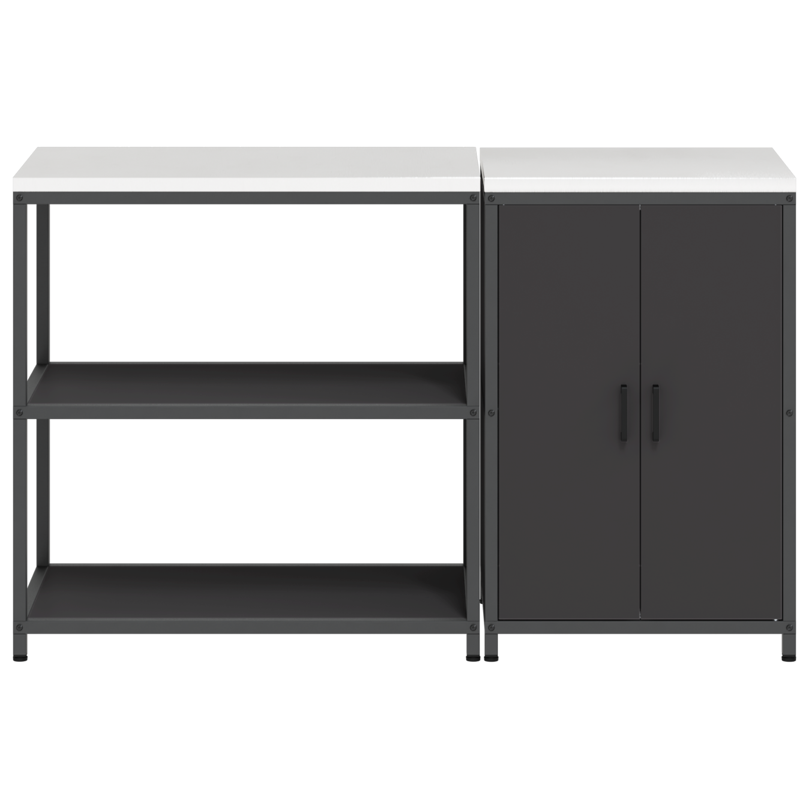 Set de depozitare pentru bucătărie 2 pcs Negru 150 x 50 x 92 cm GartenMobel Dekor