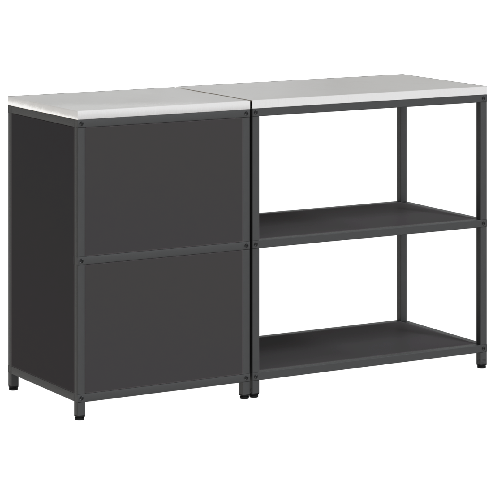Set de depozitare pentru bucătărie 2 pcs Negru 150 x 50 x 92 cm GartenMobel Dekor
