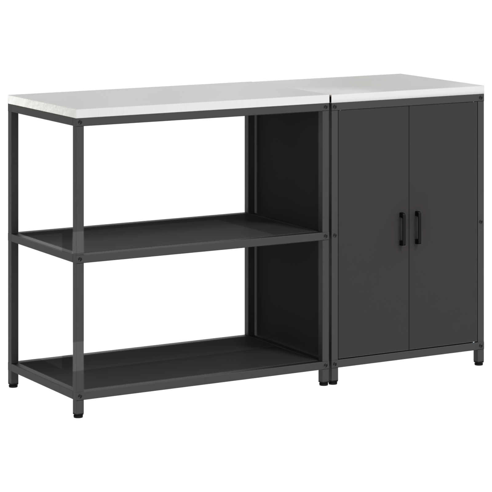Set de depozitare pentru bucătărie 2 pcs Negru 150 x 50 x 92 cm GartenMobel Dekor