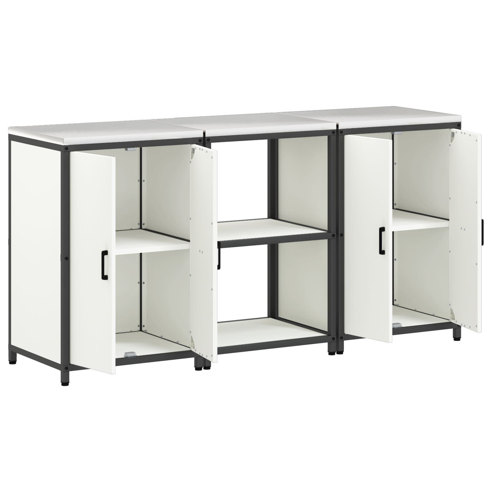 Set de depozitare pentru bucătărie 3 pcs Alb 180 x 50 x 92 cm GartenMobel Dekor