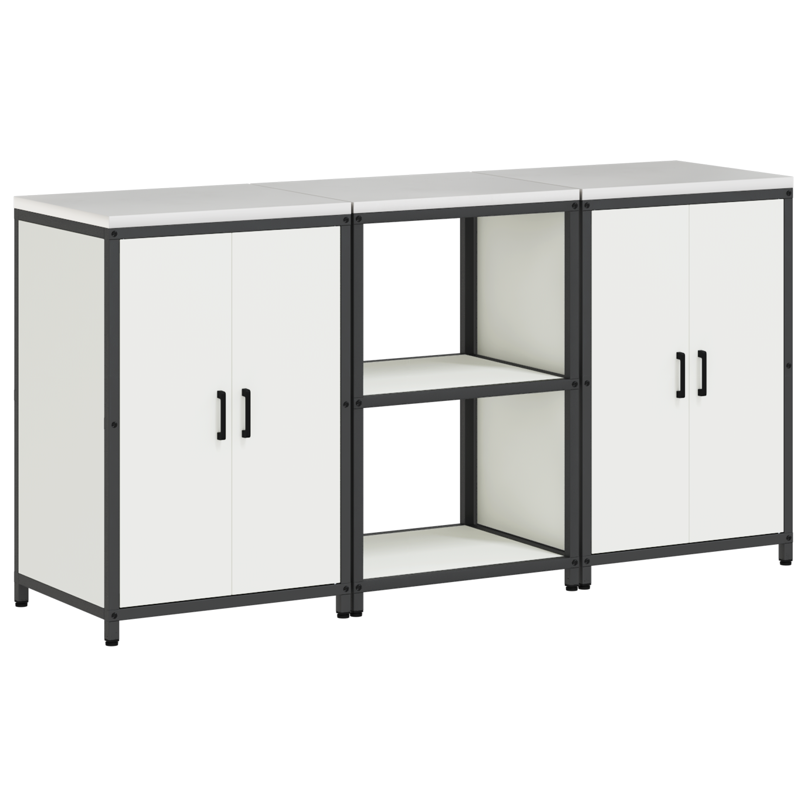 Set de depozitare pentru bucătărie 3 pcs Alb 180 x 50 x 92 cm GartenMobel Dekor