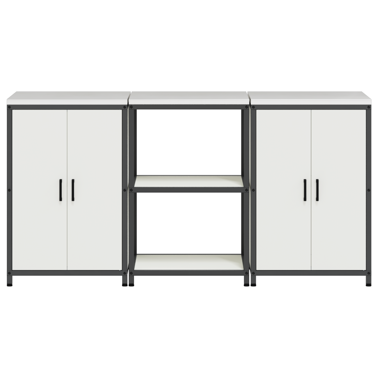 Set de depozitare pentru bucătărie 3 pcs Alb 180 x 50 x 92 cm GartenMobel Dekor