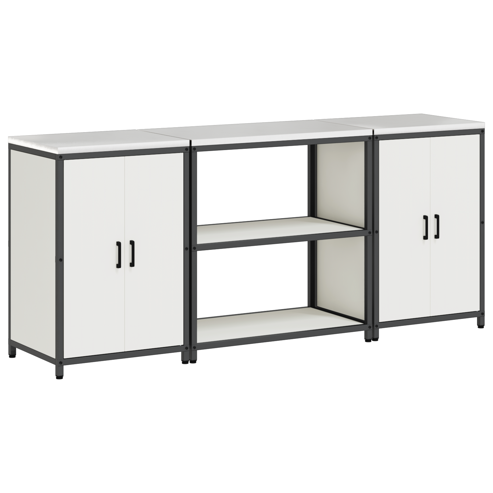Set de depozitare pentru bucătărie 3 pcs Alb 210 x 50 x 92 cm GartenMobel Dekor