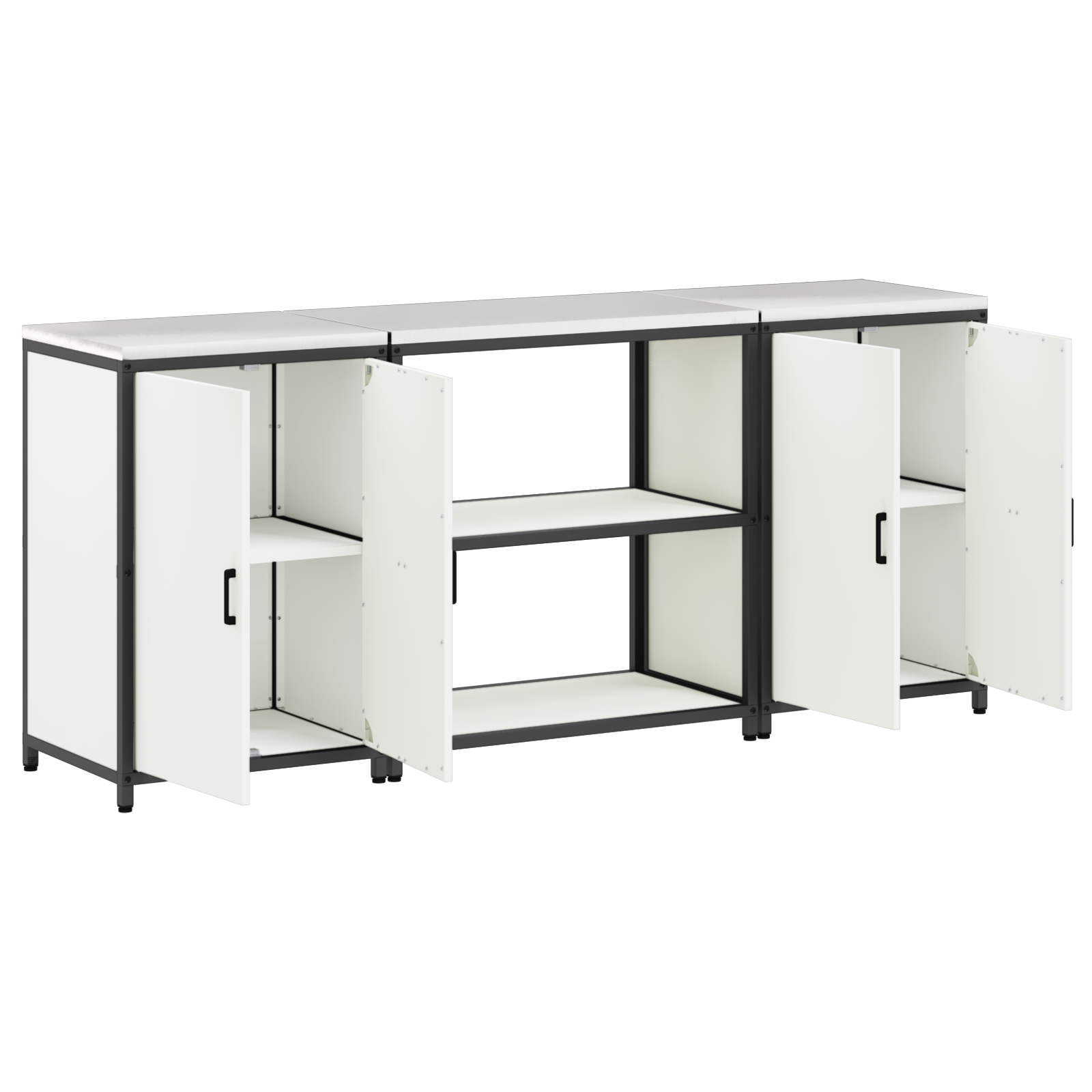 Set de depozitare pentru bucătărie 3 pcs Alb 210 x 50 x 92 cm GartenMobel Dekor