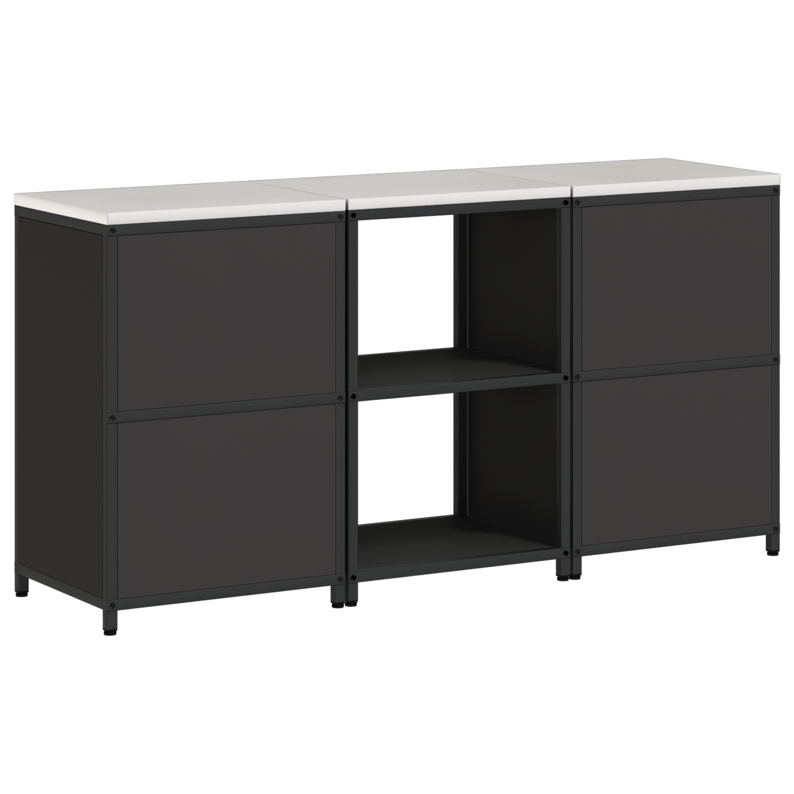 Set de depozitare pentru bucătărie 3 pcs Negru 180 x 50 x 92 cm GartenMobel Dekor