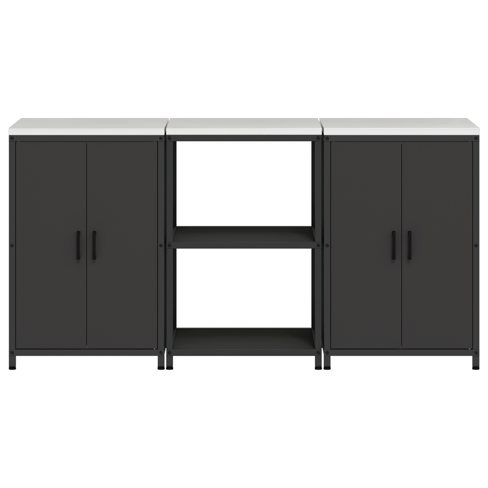 Set de depozitare pentru bucătărie 3 pcs Negru 180 x 50 x 92 cm GartenMobel Dekor