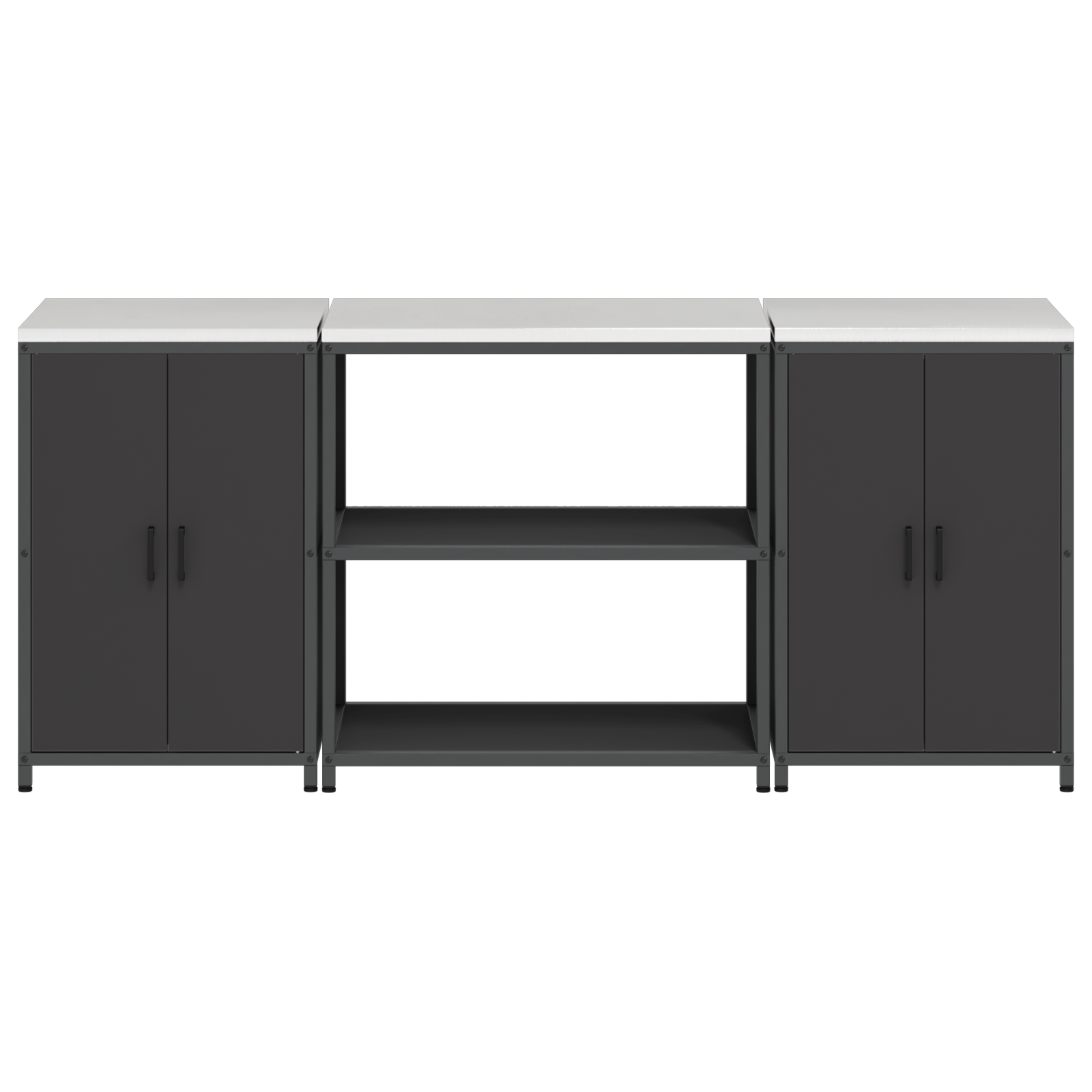 Set de depozitare pentru bucătărie 3 pcs Negru 210 x 50 x 92 cm GartenMobel Dekor