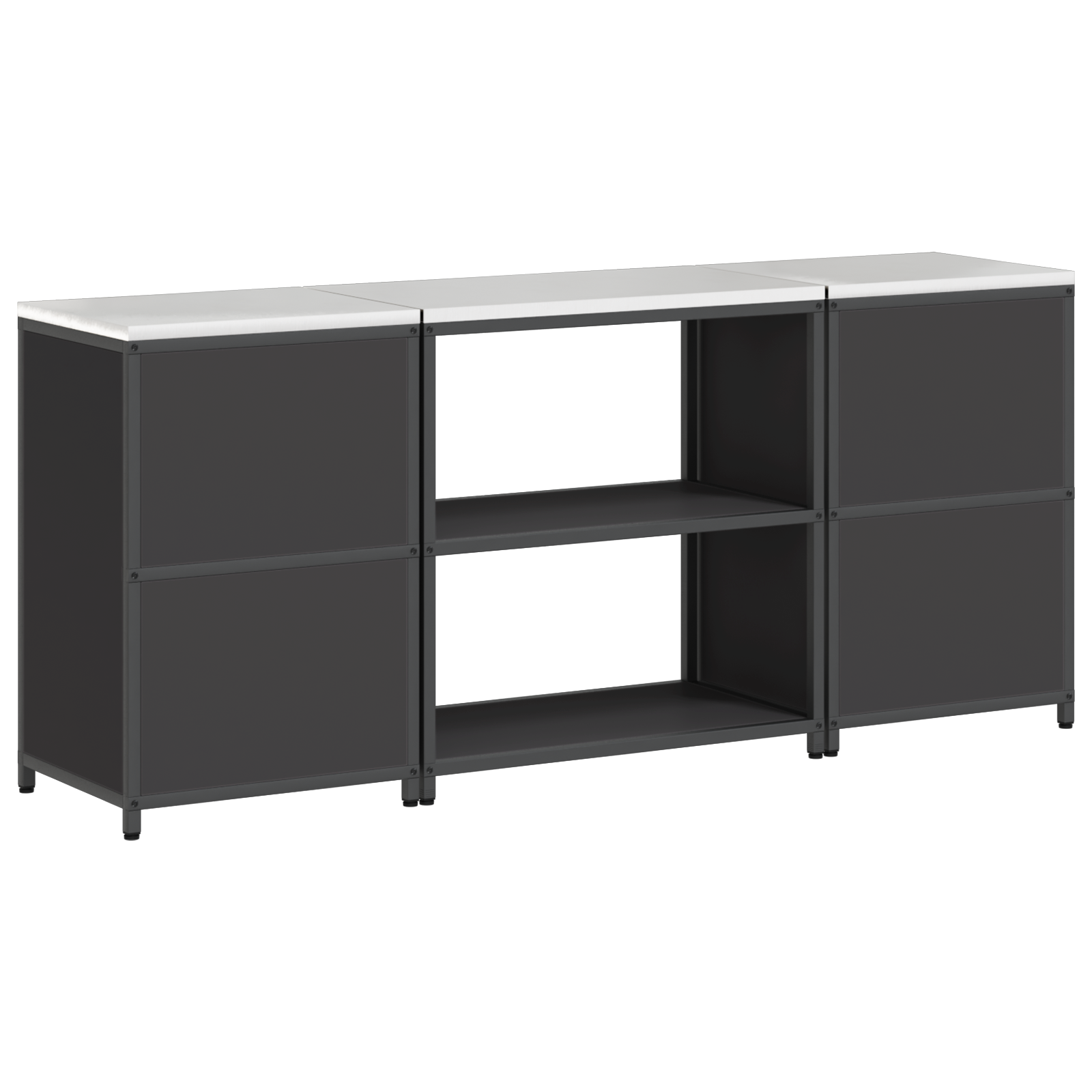 Set de depozitare pentru bucătărie 3 pcs Negru 210 x 50 x 92 cm GartenMobel Dekor