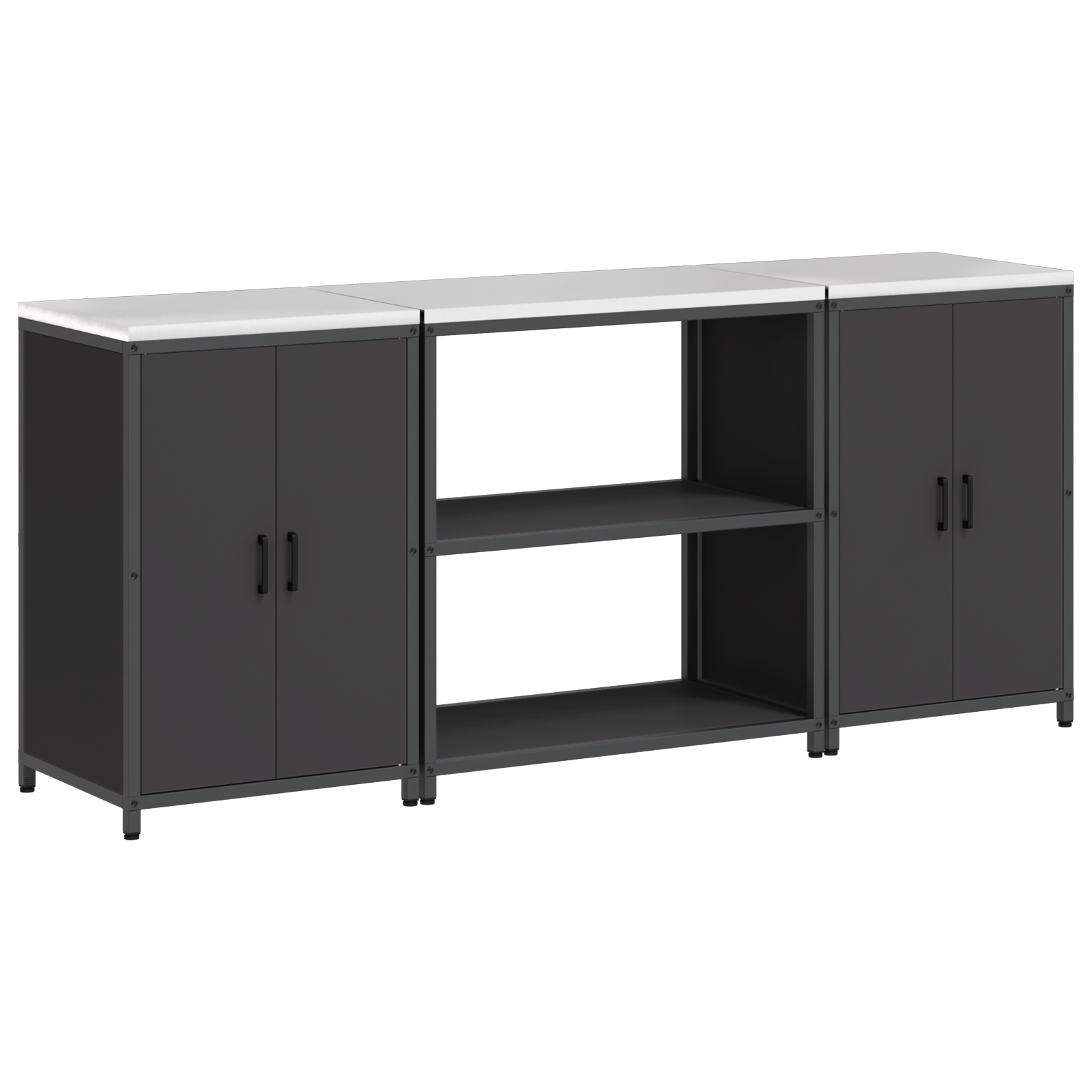 Set de depozitare pentru bucătărie 3 pcs Negru 210 x 50 x 92 cm GartenMobel Dekor
