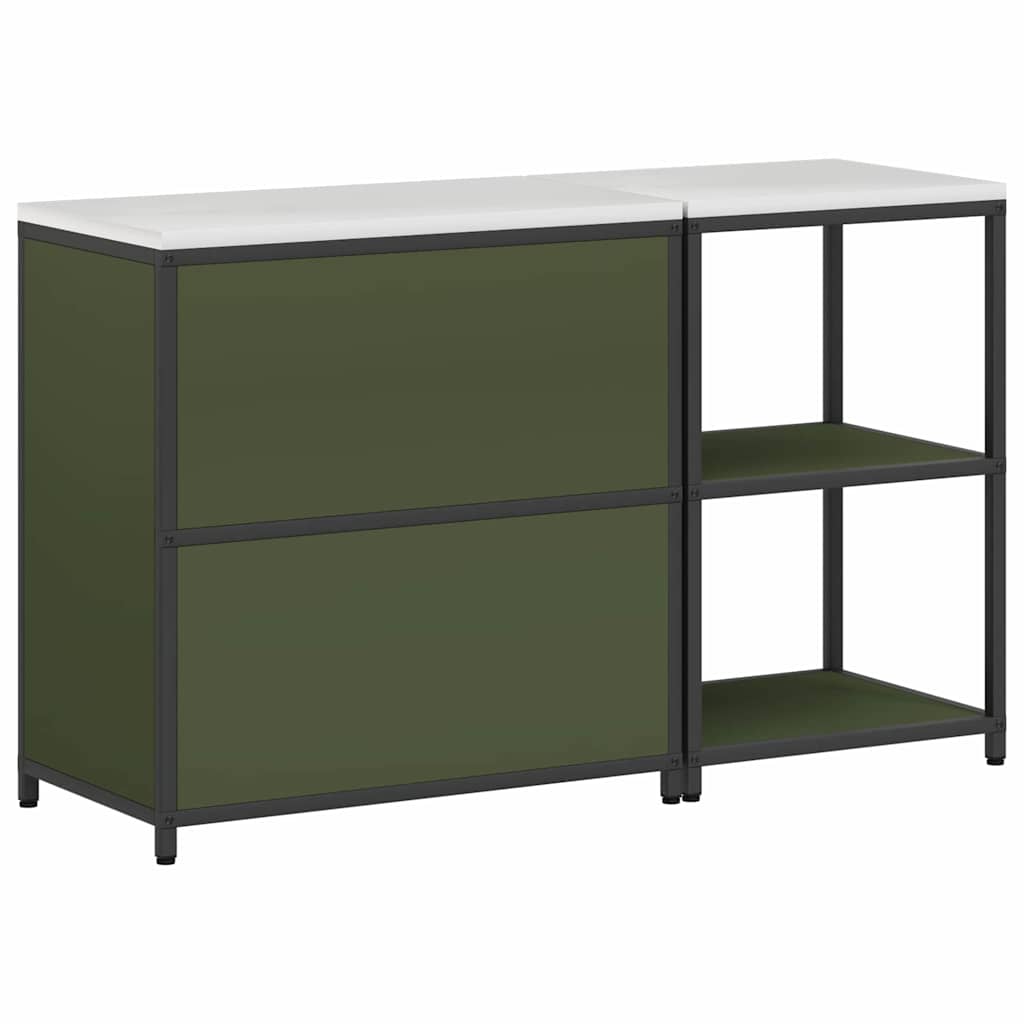 Set de depozitare pentru bucătărie cu raft 2 pcs Verde măsliniu GartenMobel Dekor