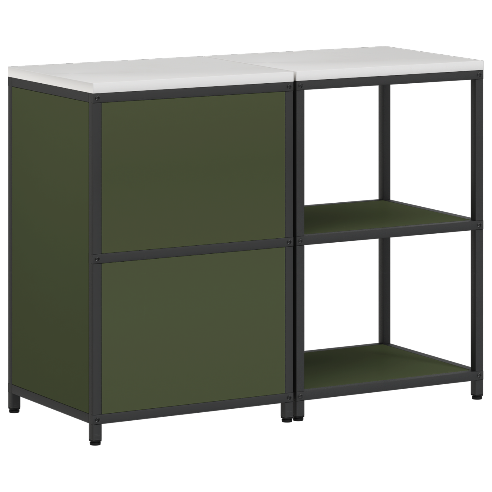 Set de depozitare pentru bucătărie cu raft 2 pcs Verde măsliniu GartenMobel Dekor