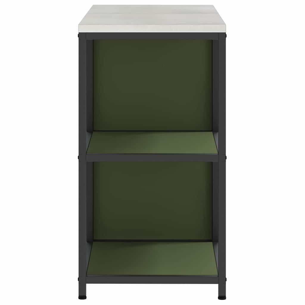 Set de depozitare pentru bucătărie cu raft 2 pcs Verde măsliniu GartenMobel Dekor