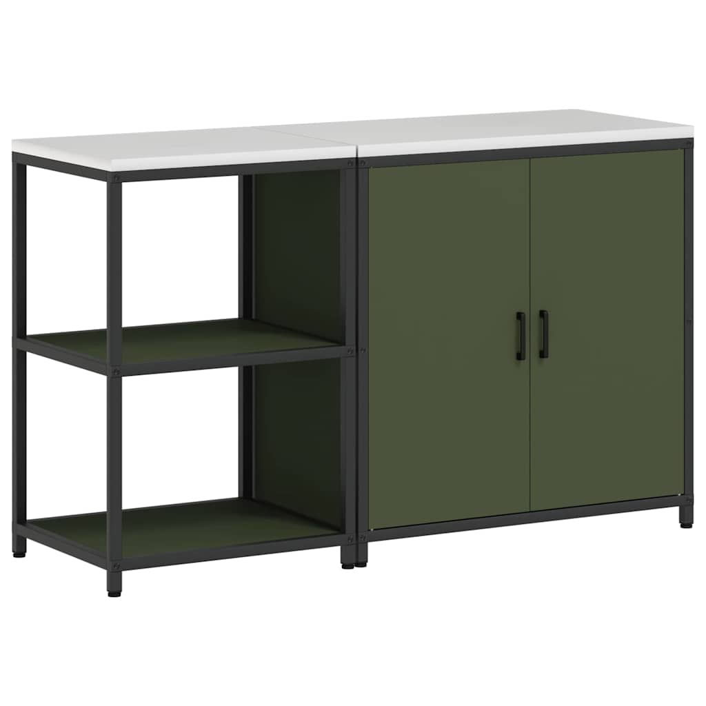 Set de depozitare pentru bucătărie cu raft 2 pcs Verde măsliniu GartenMobel Dekor