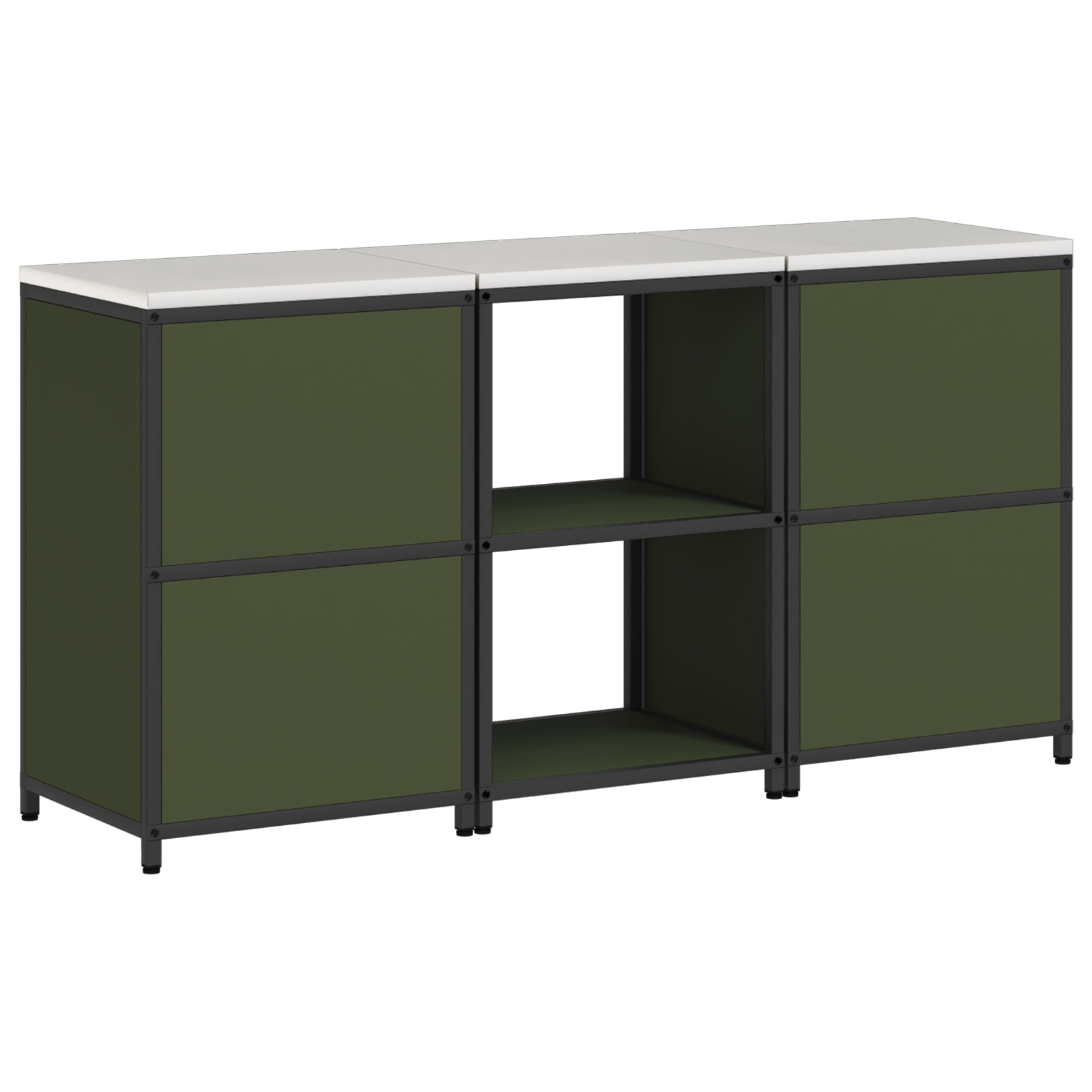 Set de depozitare pentru bucătărie cu raft 3 pcs Verde măsliniu GartenMobel Dekor