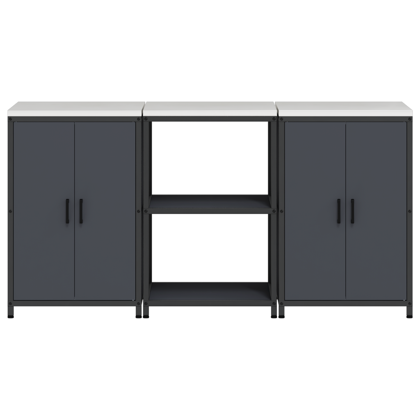 Set de depozitare pentru bucătărie cu raft cu depozitare cu ușă 3 pcs Antracit GartenMobel Dekor