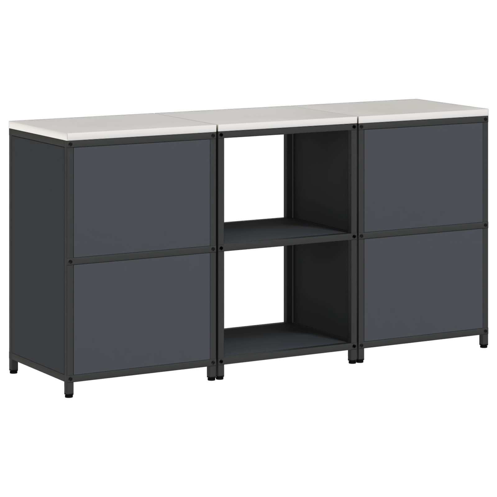 Set de depozitare pentru bucătărie cu raft cu depozitare cu ușă 3 pcs Antracit GartenMobel Dekor