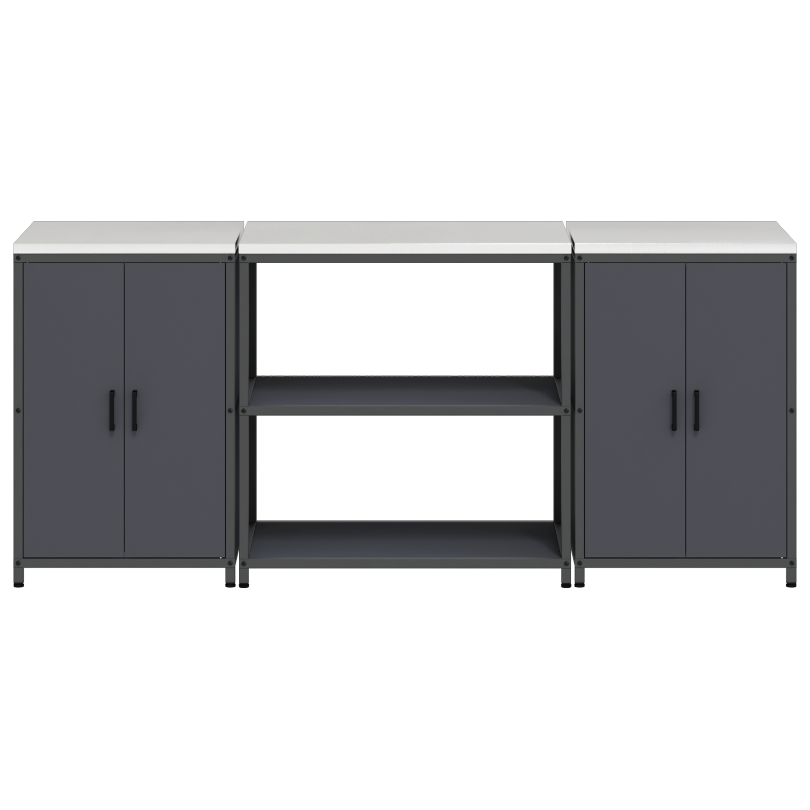 Set de depozitare pentru bucătărie cu raft cu depozitare cu ușă 3 pcs Antracit GartenMobel Dekor