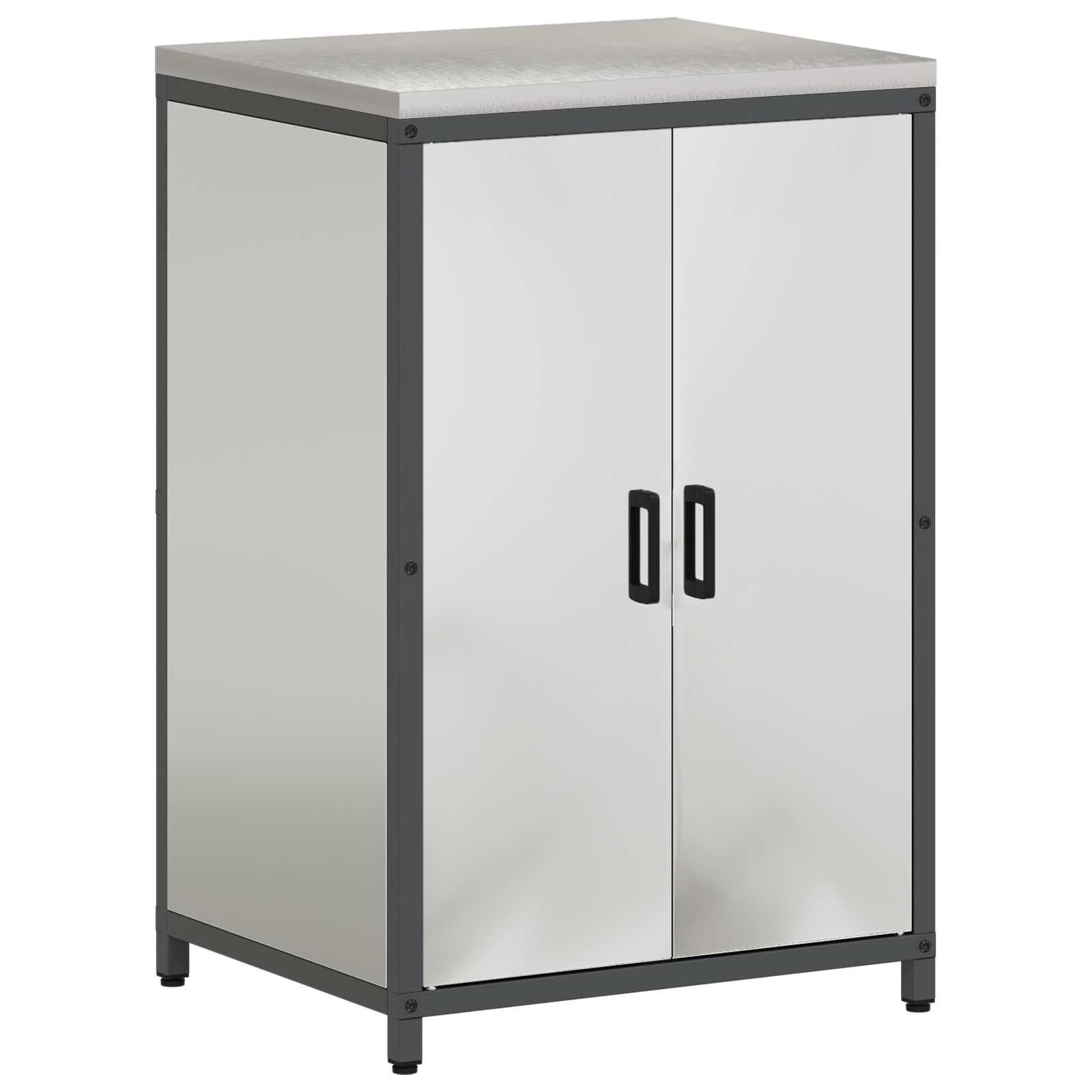 Set de depozitare pentru bucătărie cu raft cu depozitare cu ușă Ajustabil 2 pcs Argintiu GartenMobel Dekor