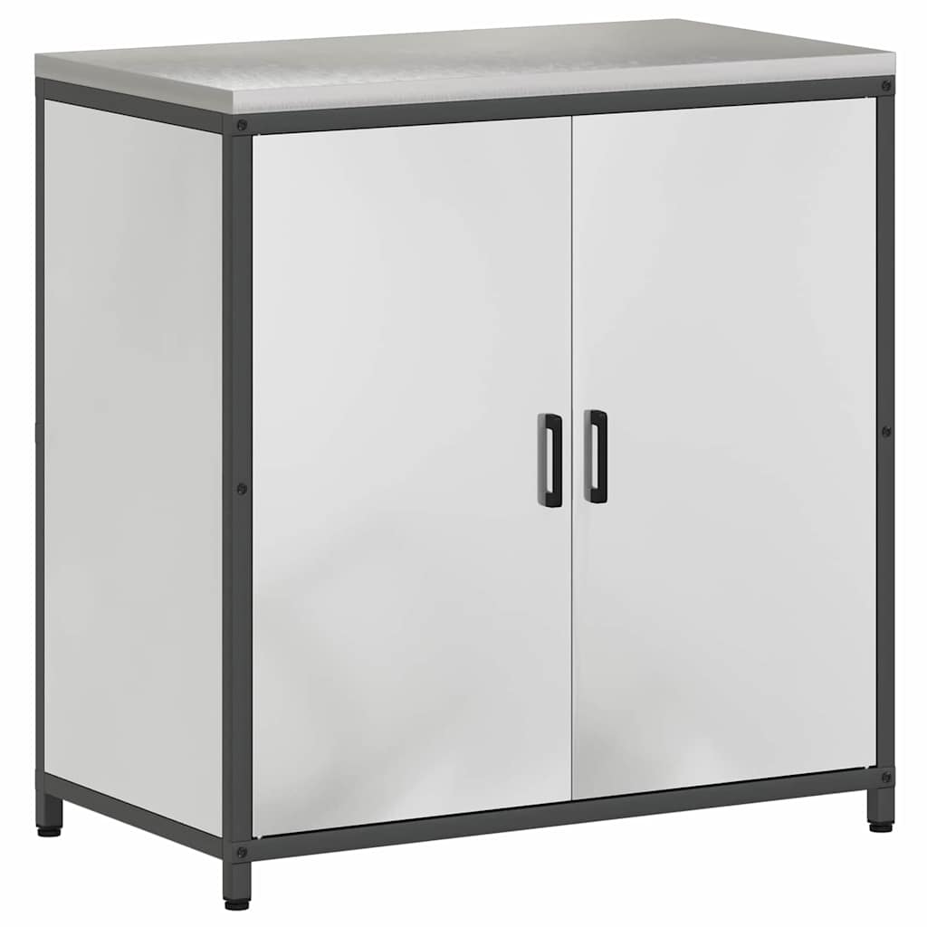Set de depozitare pentru bucătărie cu raft cu depozitare cu ușă Ajustabil 2 pcs Argintiu GartenMobel Dekor