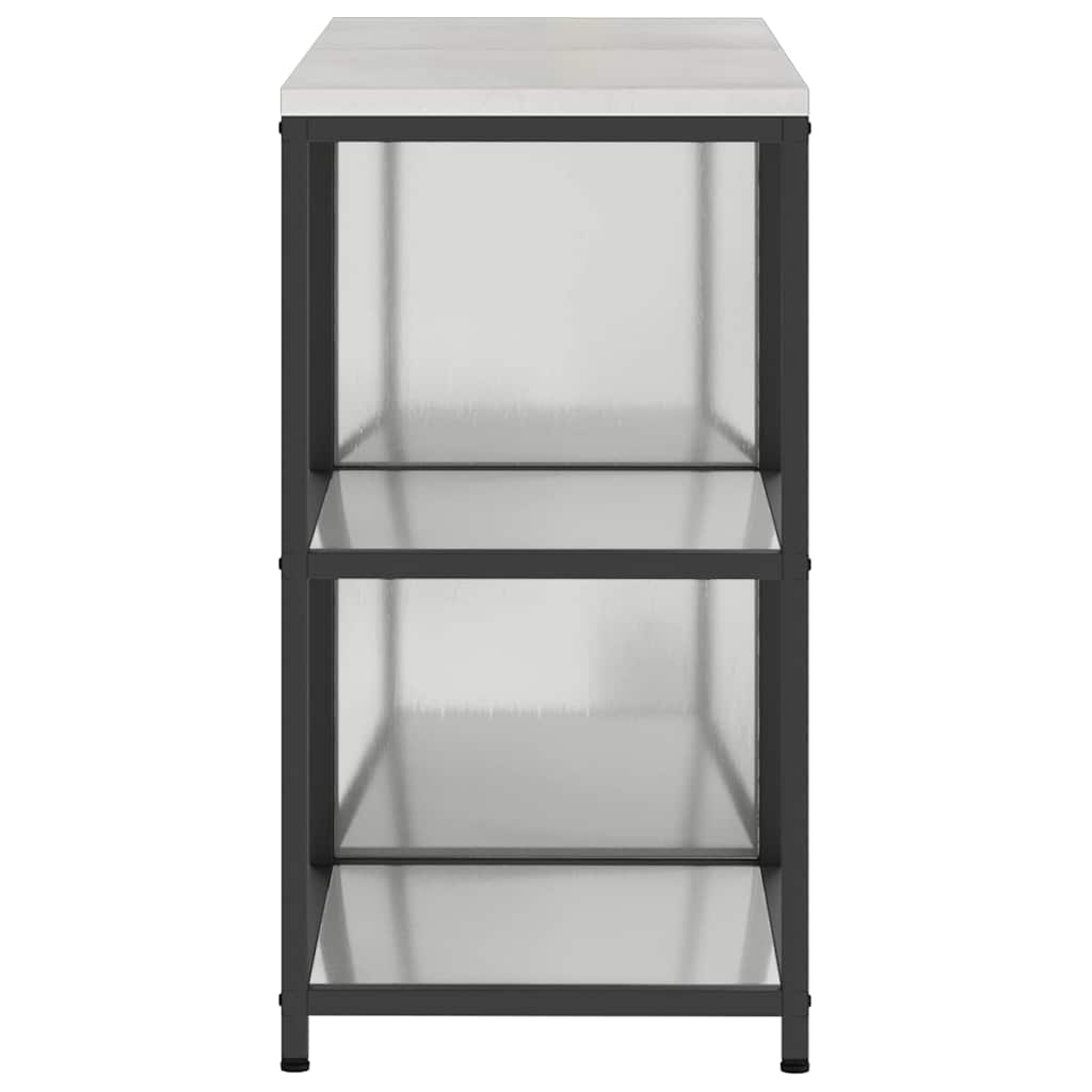 Set de depozitare pentru bucătărie cu raft cu depozitare cu ușă Ajustabil 2 pcs Argintiu GartenMobel Dekor