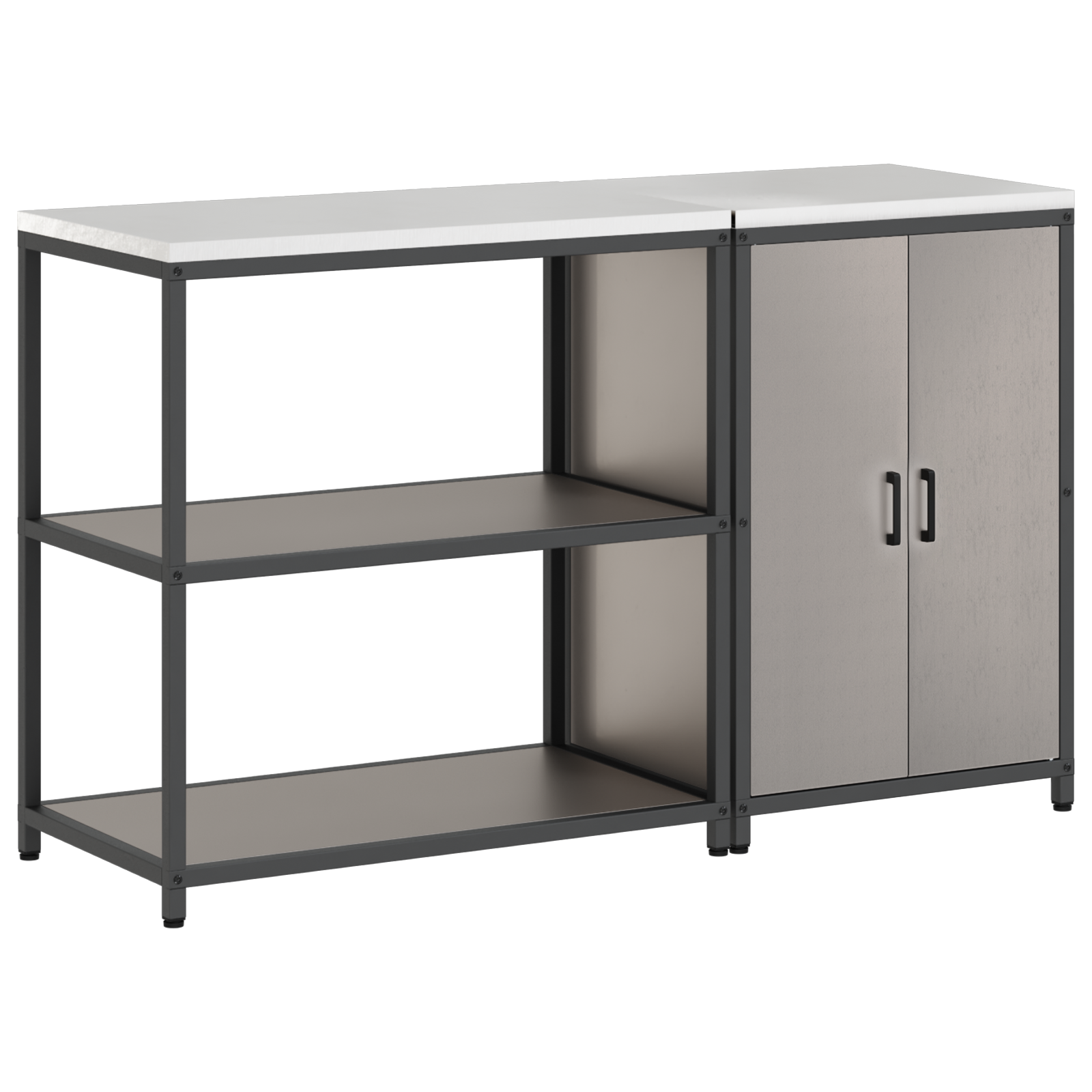 Set de depozitare pentru bucătărie cu raft cu depozitare cu ușă Ajustabil 2 pcs Ruginit GartenMobel Dekor