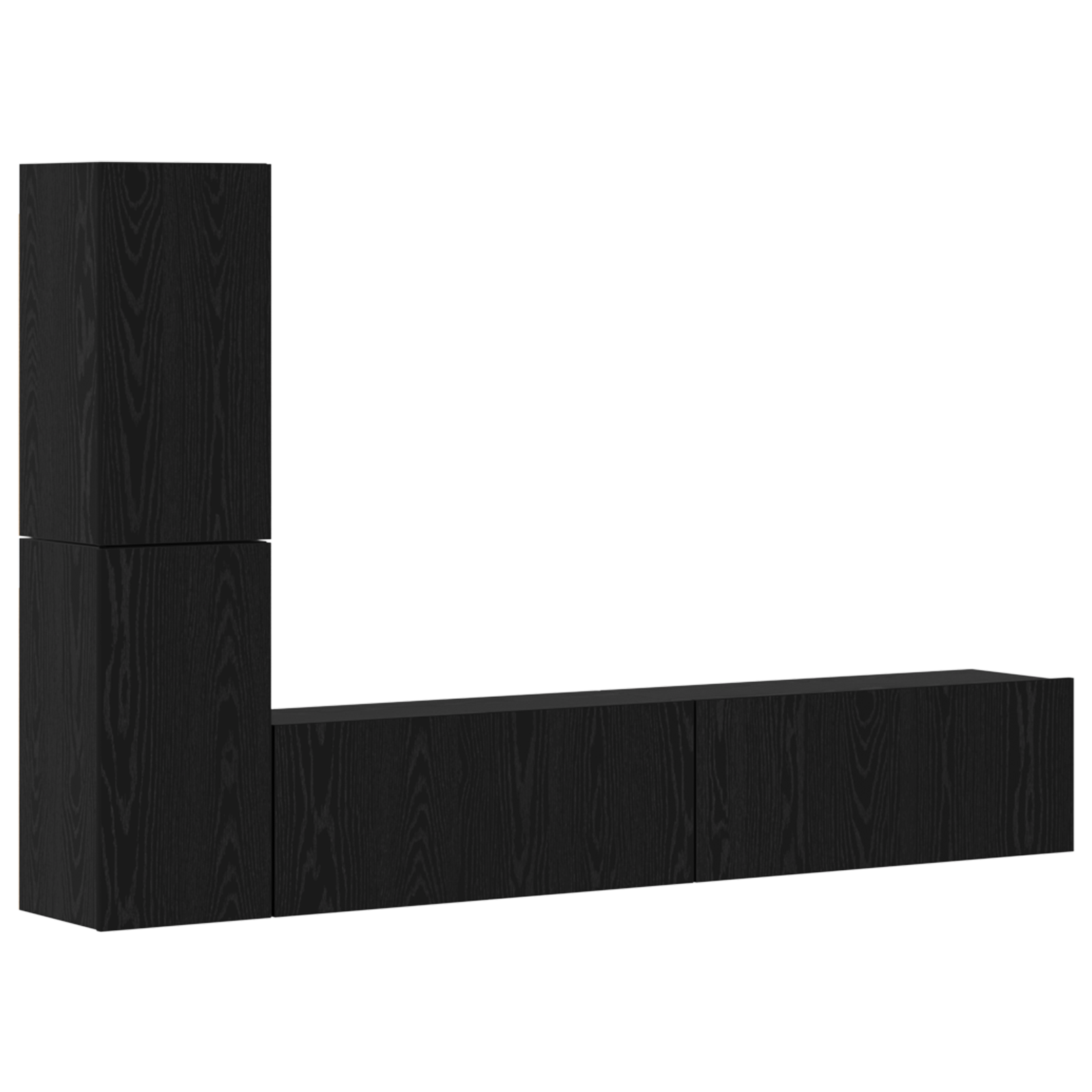 Dulap pentru TV pe Perete 4 pcs Stejar negru Lemn compozit GartenMobel Dekor
