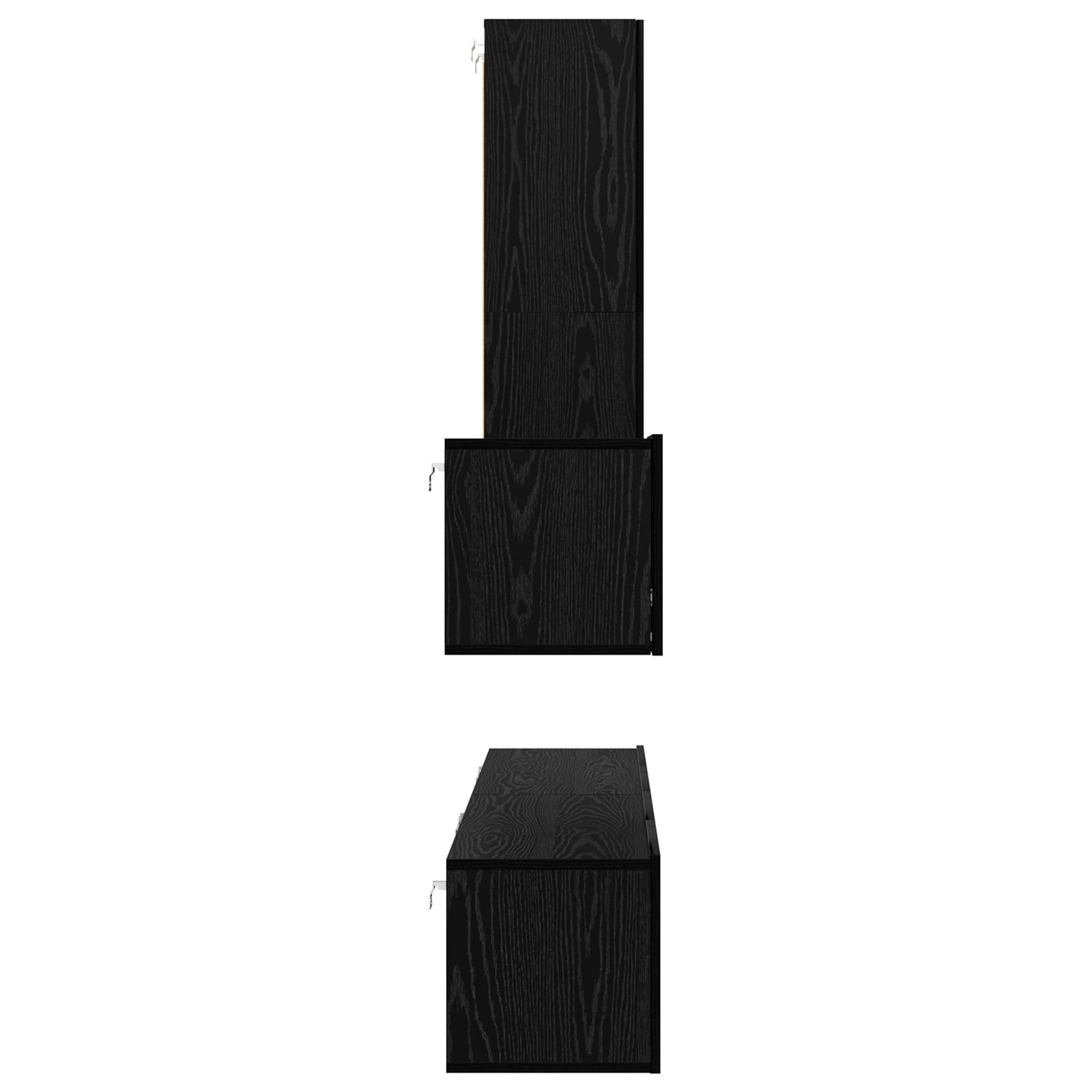 Dulap pentru TV pe Perete cu raft Altele cu depozitare cu ușă 4 pcs Stejar negru GartenMobel Dekor