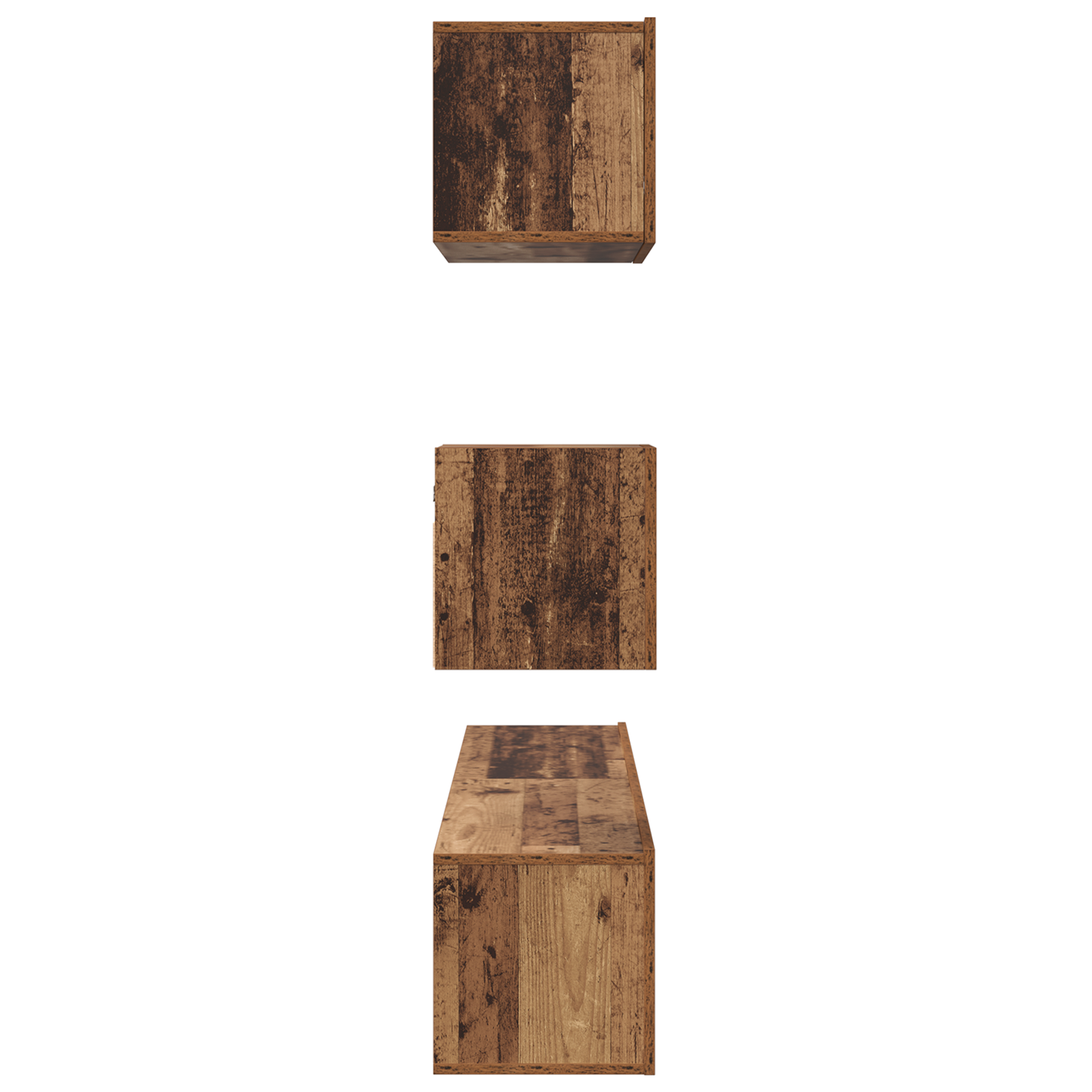 Dulap pentru TV pe Perete cu raft cu depozitare cu ușă 4 pcs Lemn vechi GartenMobel Dekor