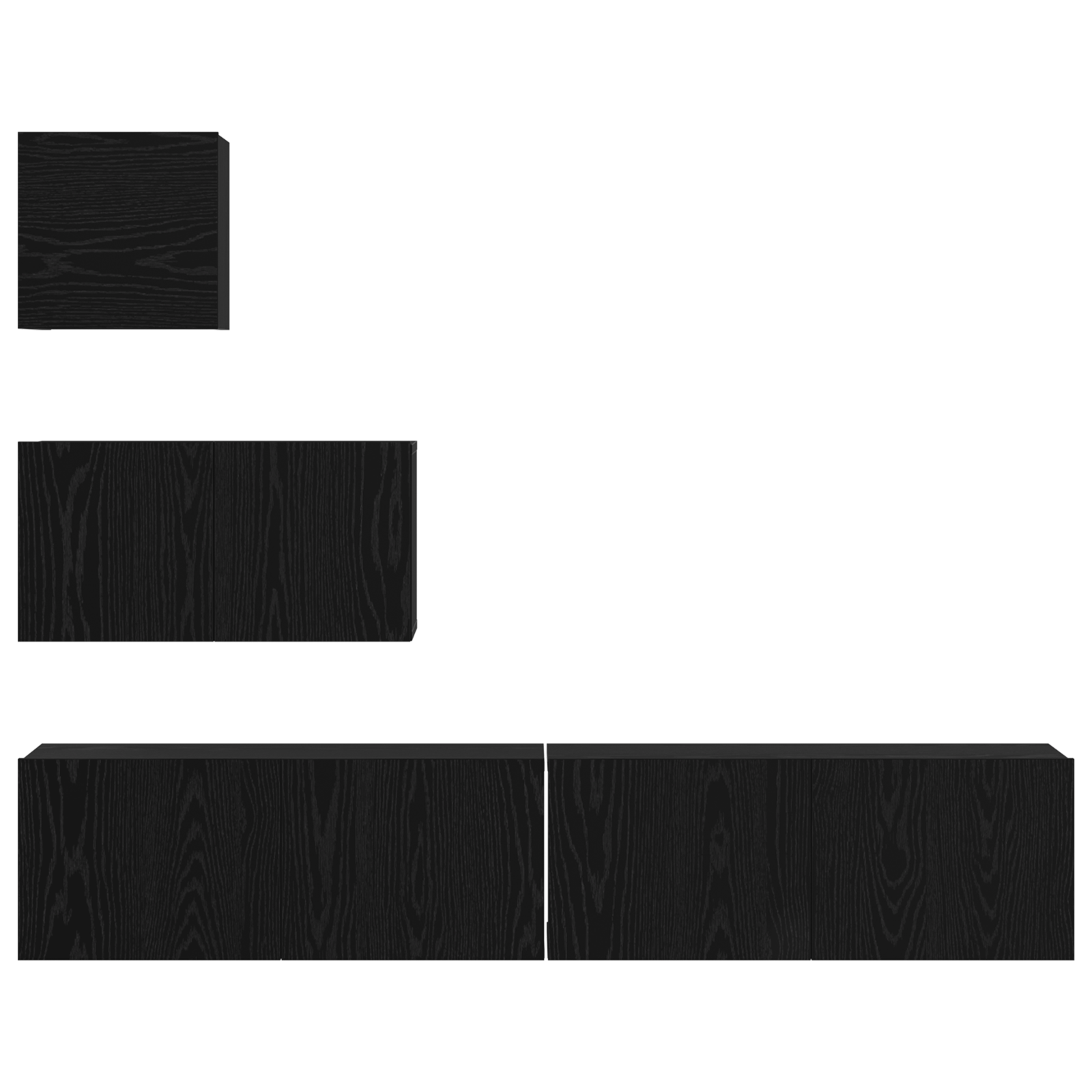 Dulap pentru TV pe Perete cu raft cu depozitare cu ușă 4 pcs Stejar negru GartenMobel Dekor