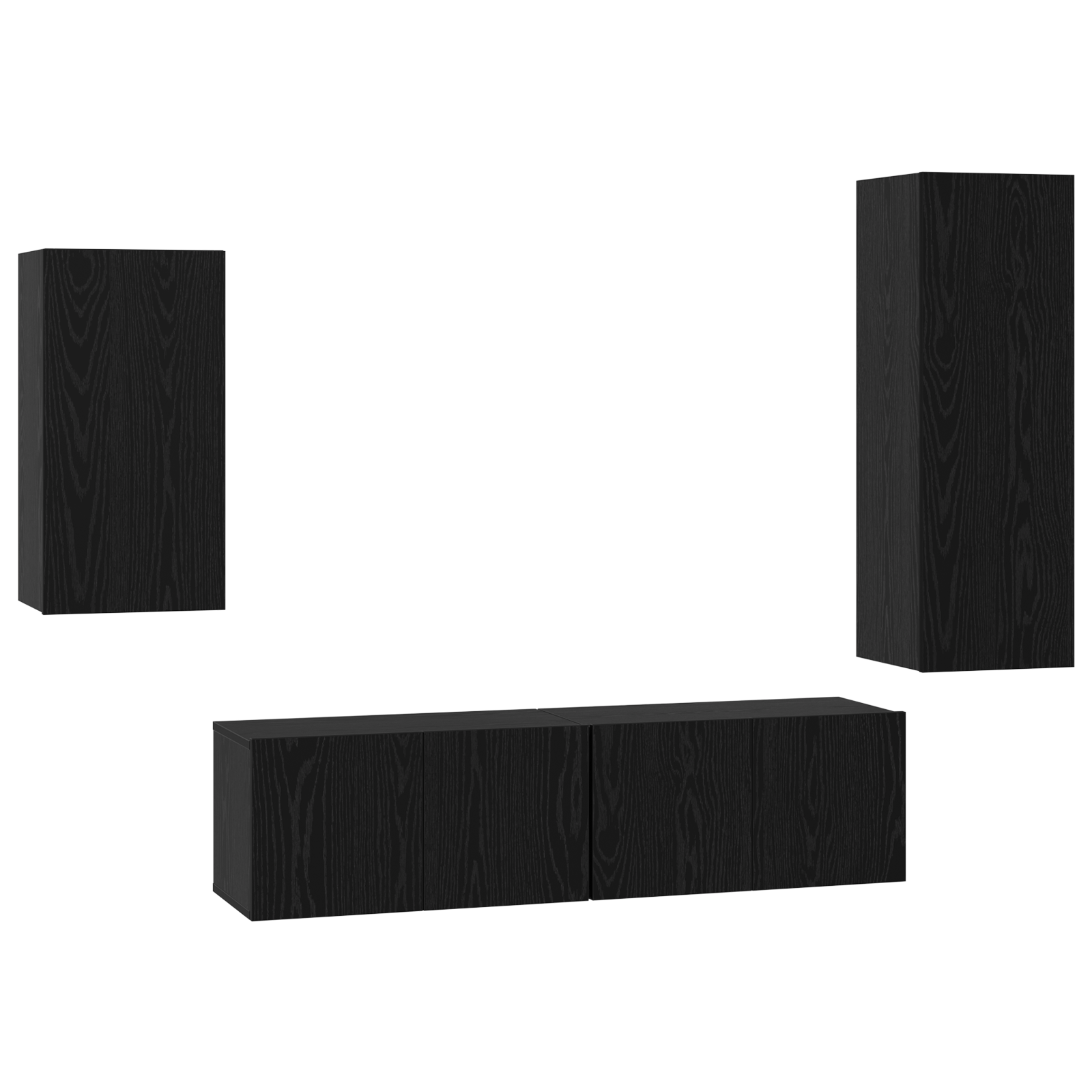 Set cabinet TV cu raft 4 pcs Stejar negru 30.5 x 30 x 90 cm GartenMobel Dekor