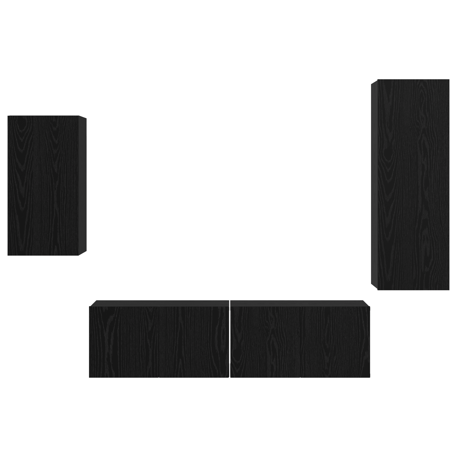 Set cabinet TV cu raft 4 pcs Stejar negru 30.5 x 30 x 90 cm GartenMobel Dekor