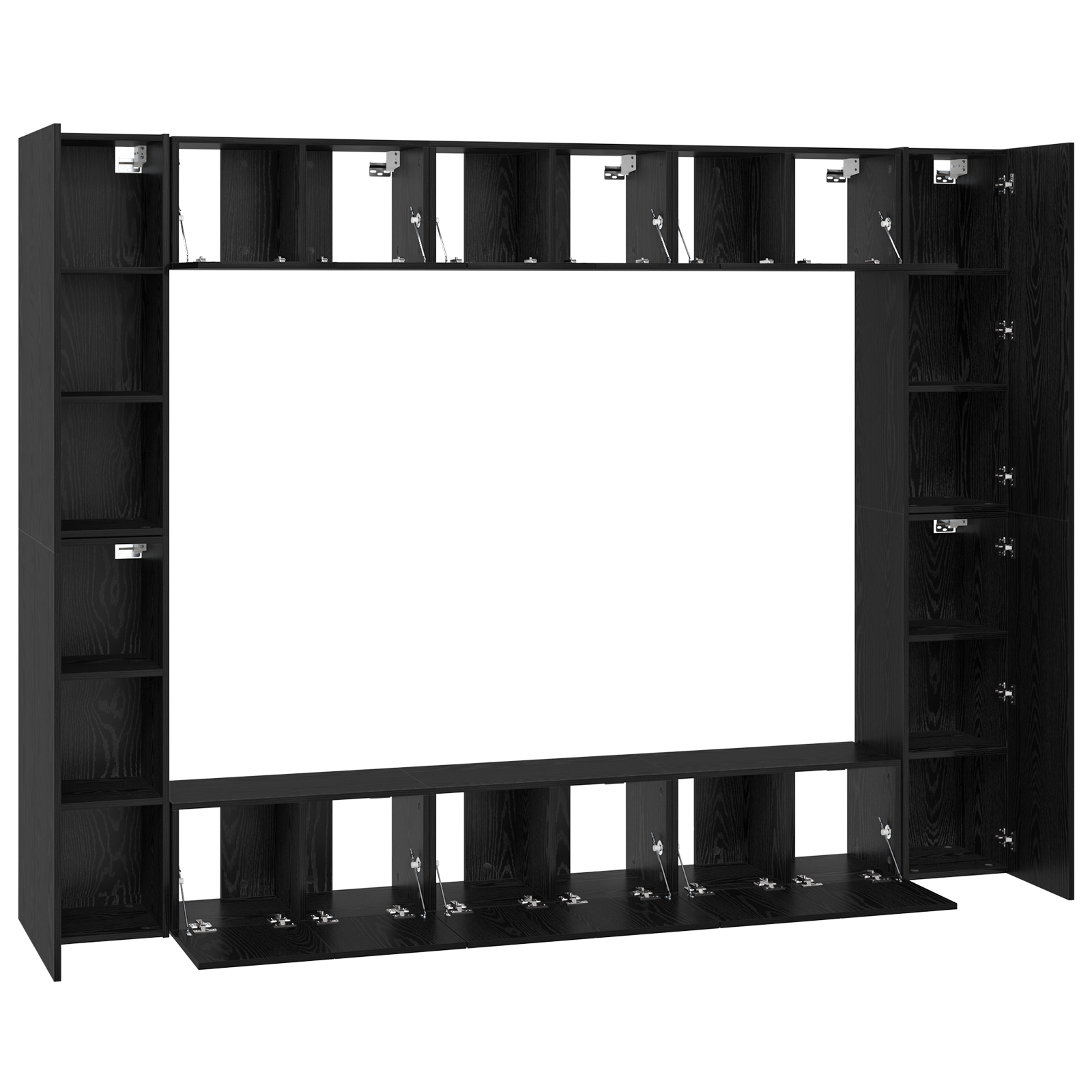 Set comodă TV 10 pcs Stejar negru Mediu 30.5 x 30 x 90 cm GartenMobel Dekor