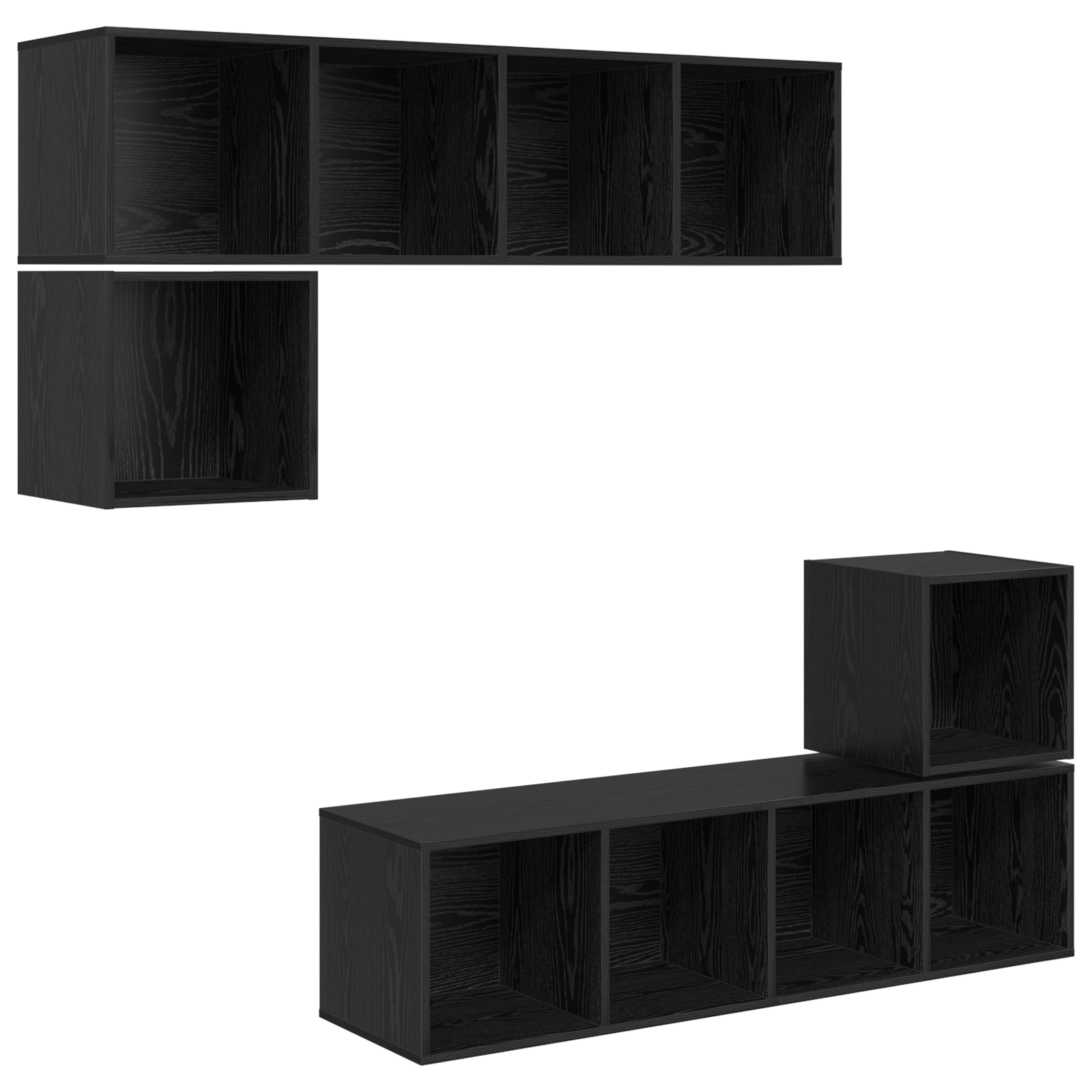 Set comodă TV 4 pcs Stejar negru 37 x 37 x 142.5 cm GartenMobel Dekor