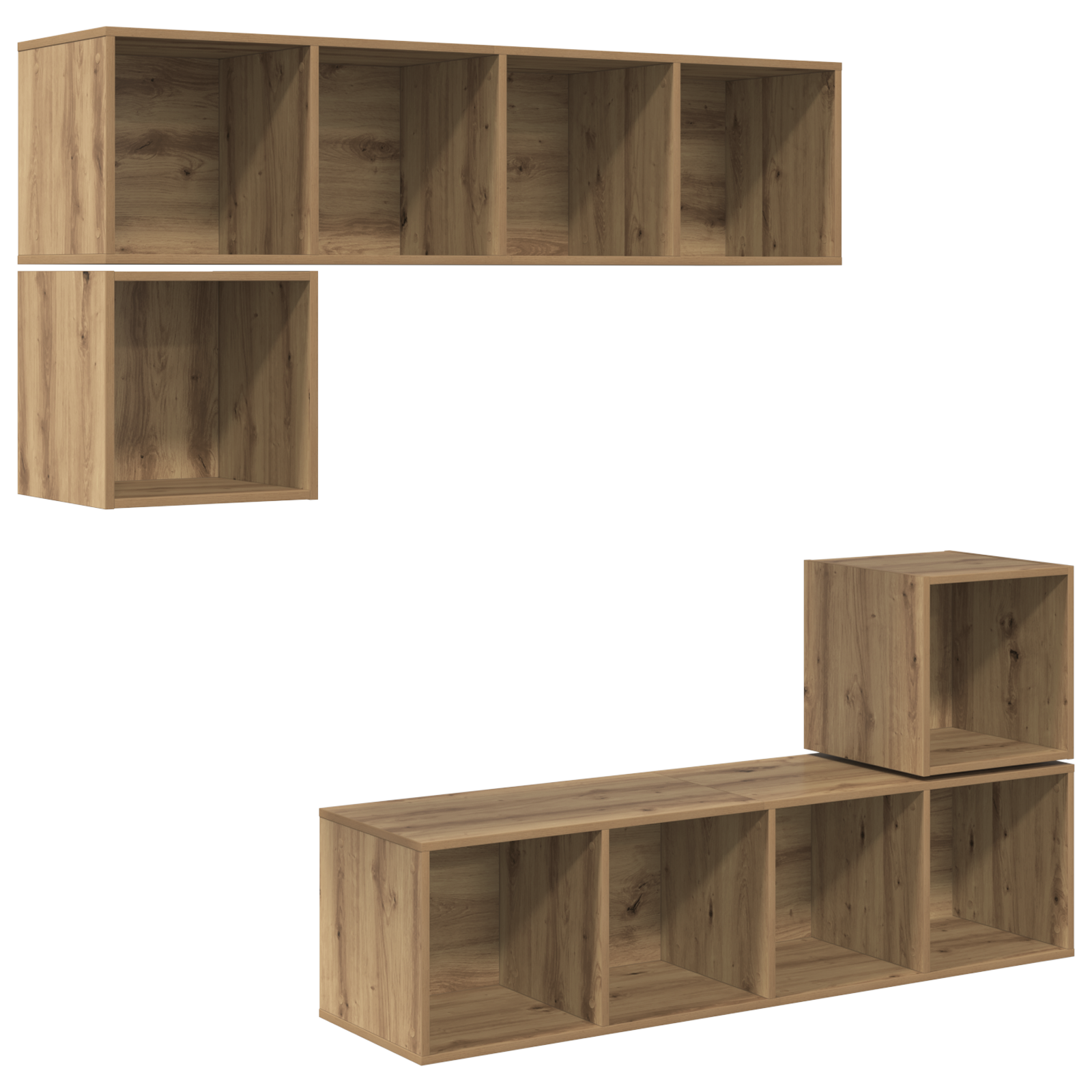 Set comodă TV 4 pcs stejar artizanal 37 x 37 x 142.5 cm GartenMobel Dekor