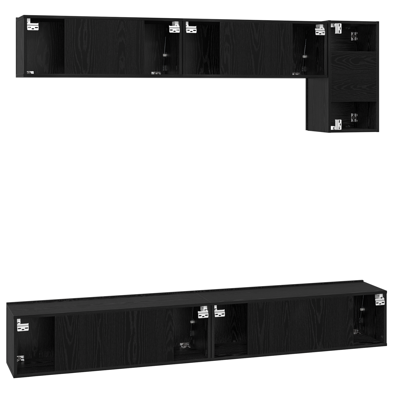 Set comodă TV 5 pcs Stejar negru 100 x 30 x 30 cm Lemn compozit GartenMobel Dekor