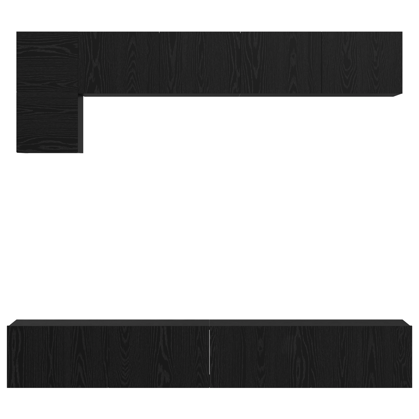 Set comodă TV 5 pcs Stejar negru 100 x 30 x 30 cm Lemn compozit GartenMobel Dekor
