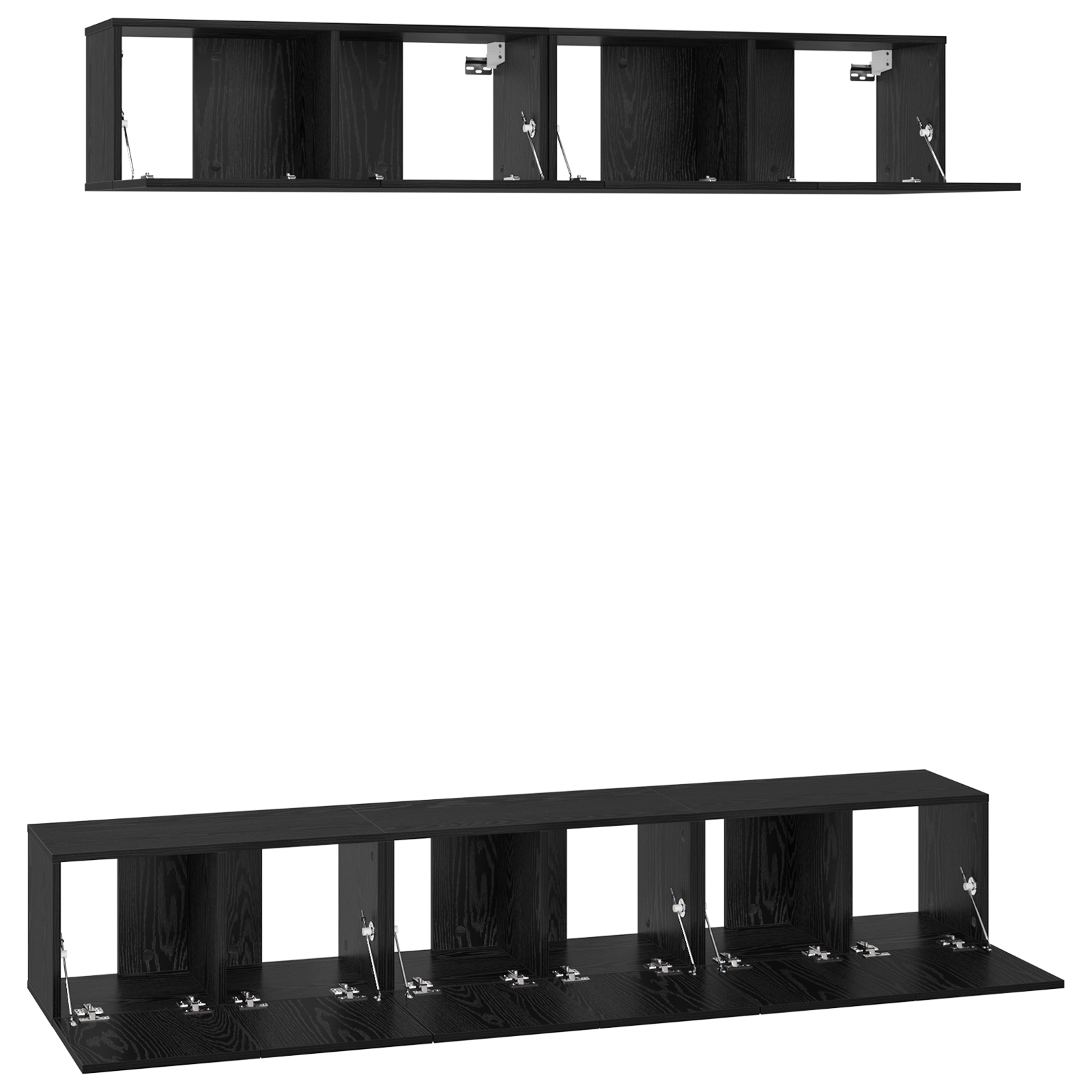 Set comodă TV 5 pcs Stejar negru 80 x 30 x 30 cm Lemn compozit GartenMobel Dekor