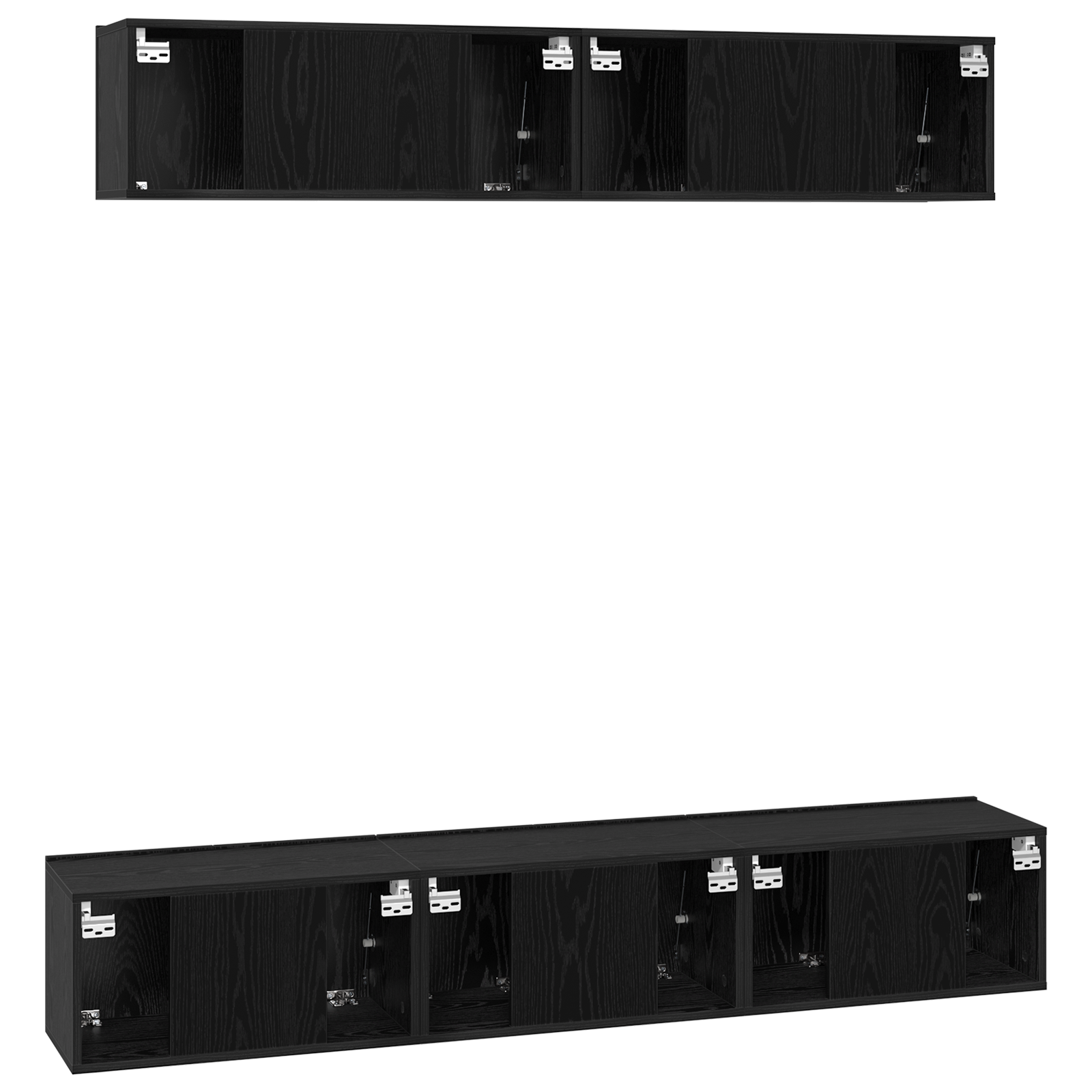 Set comodă TV 5 pcs Stejar negru 80 x 30 x 30 cm Lemn compozit GartenMobel Dekor