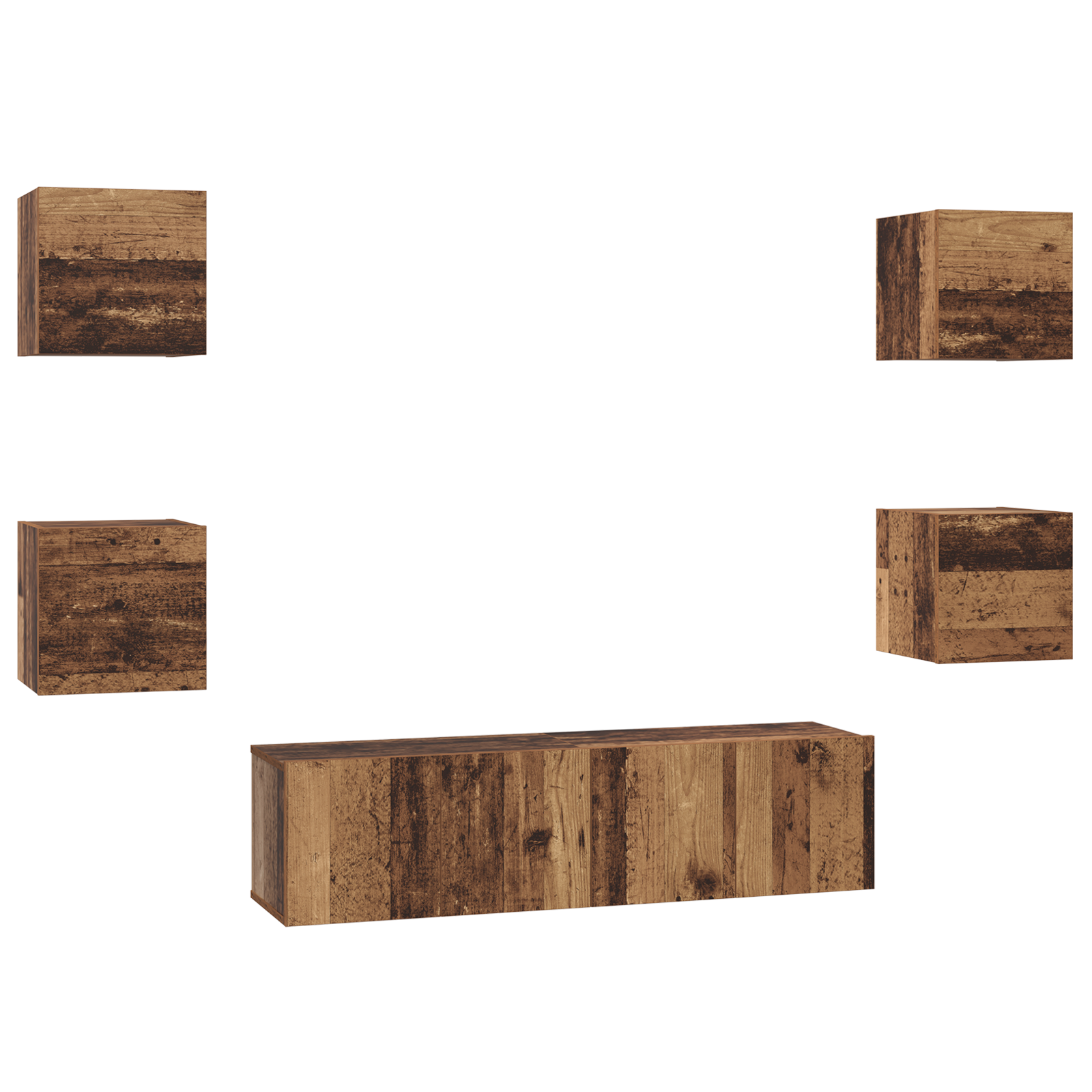 Set comodă TV Altele 6 pcs Lemn vechi Mediu 120 x 30 x 30 cm GartenMobel Dekor